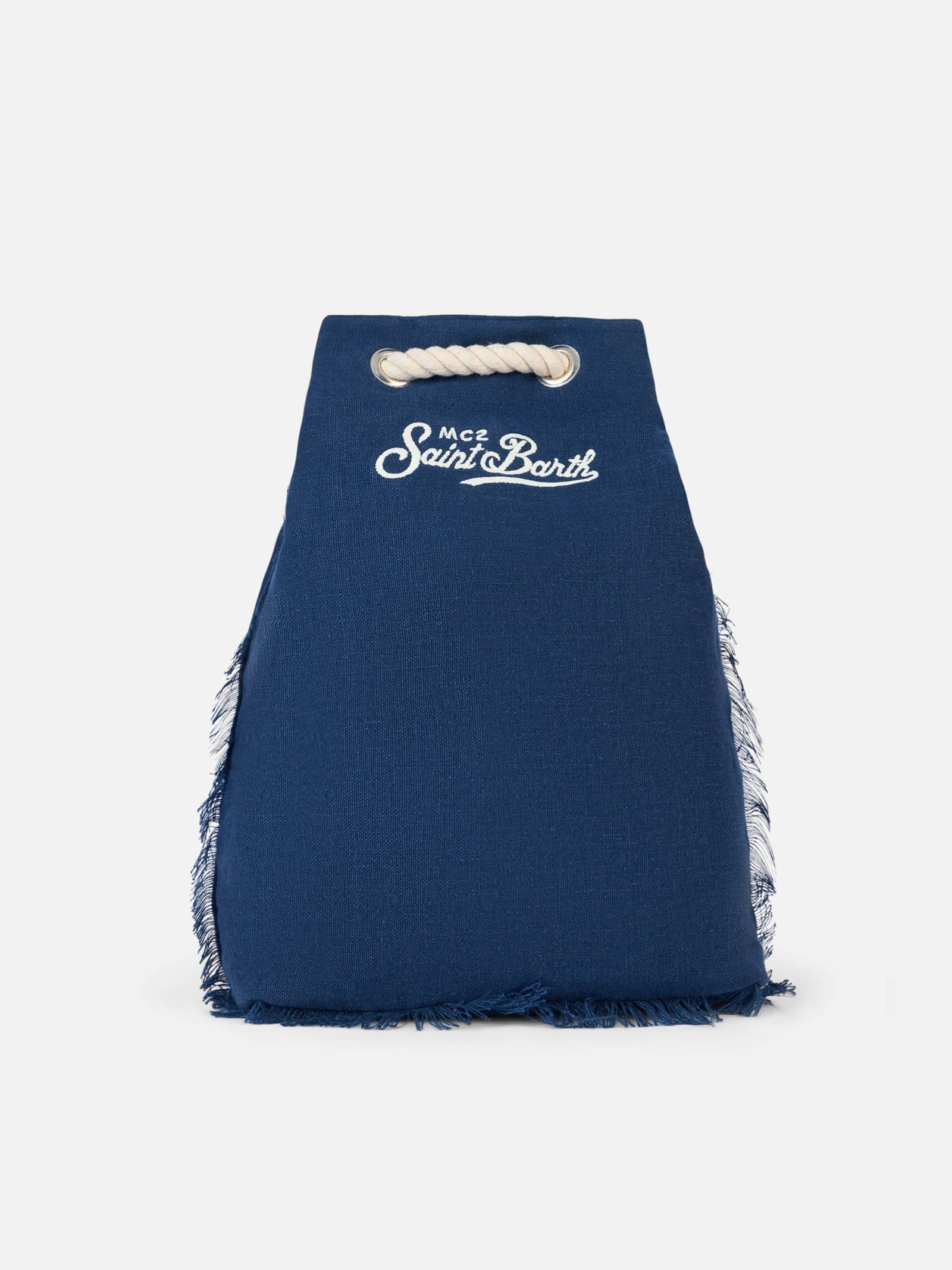 MC2 Saint Barth Blue Boat Linen Backpack
