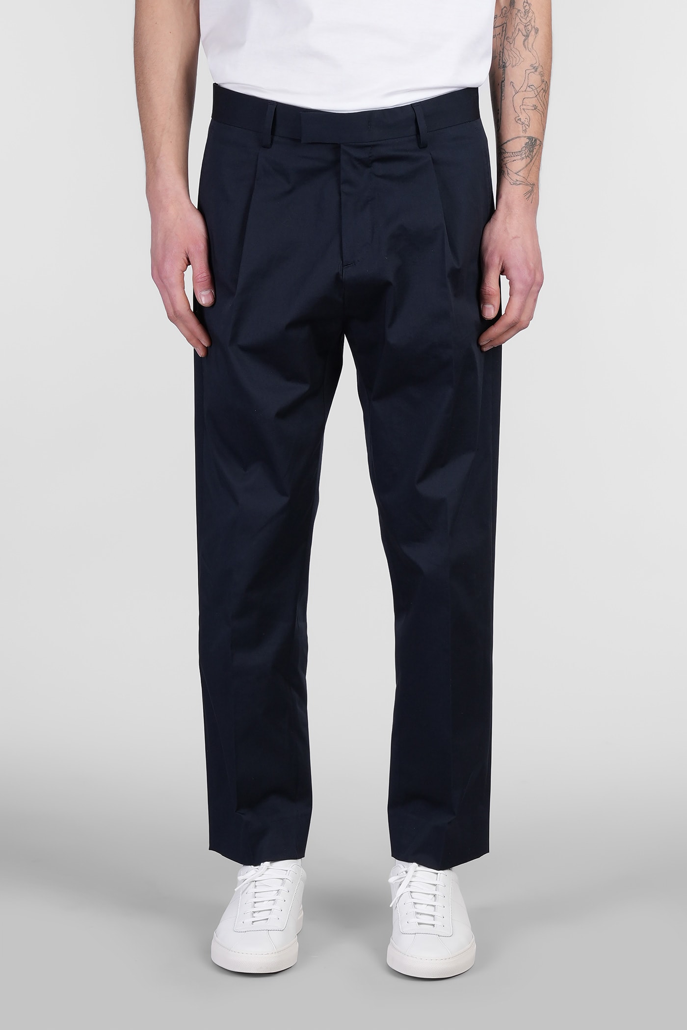 Low Brand Kim Pants In Blue Cotton
