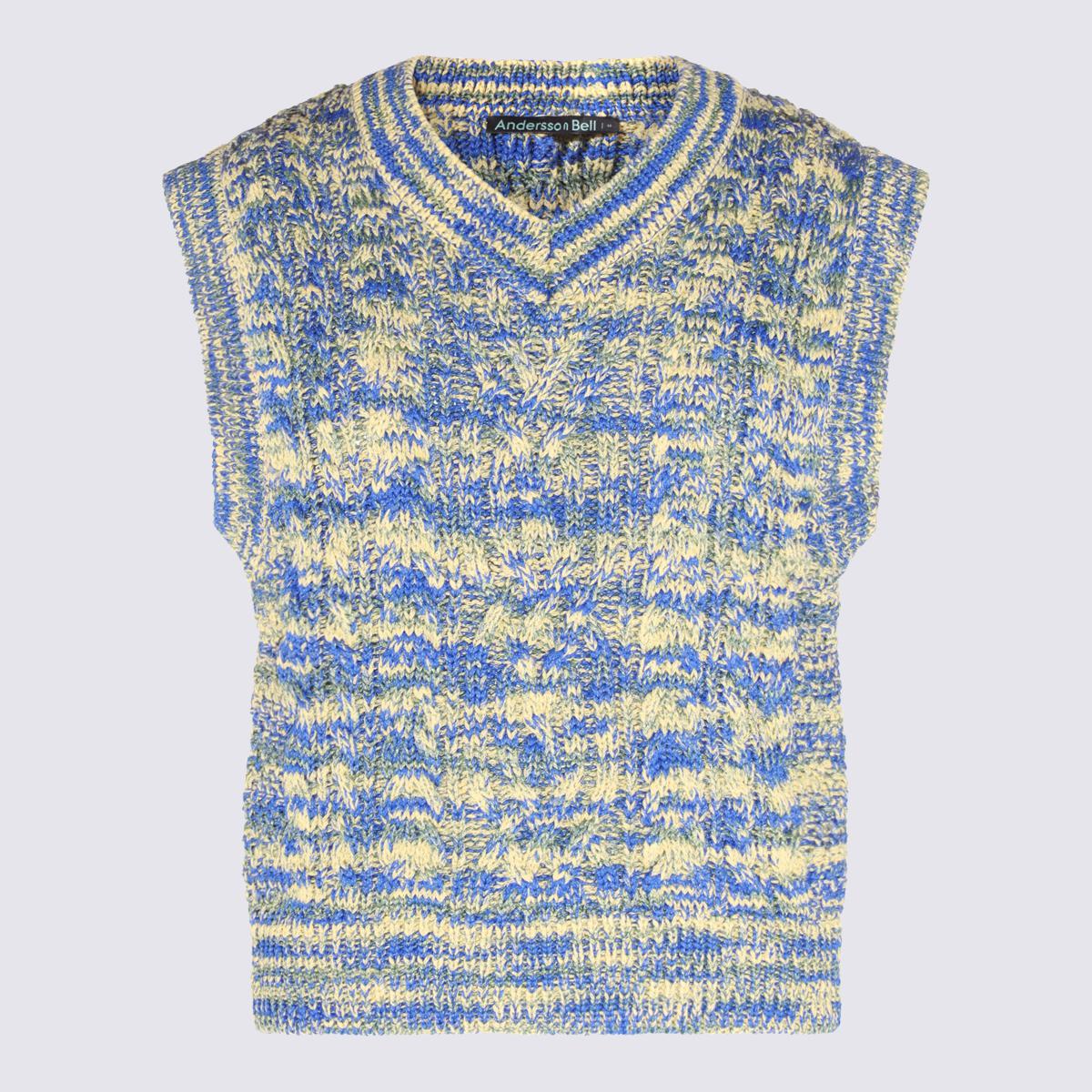Andersson Bell Blue And Yellow Cotton Blend Gilet