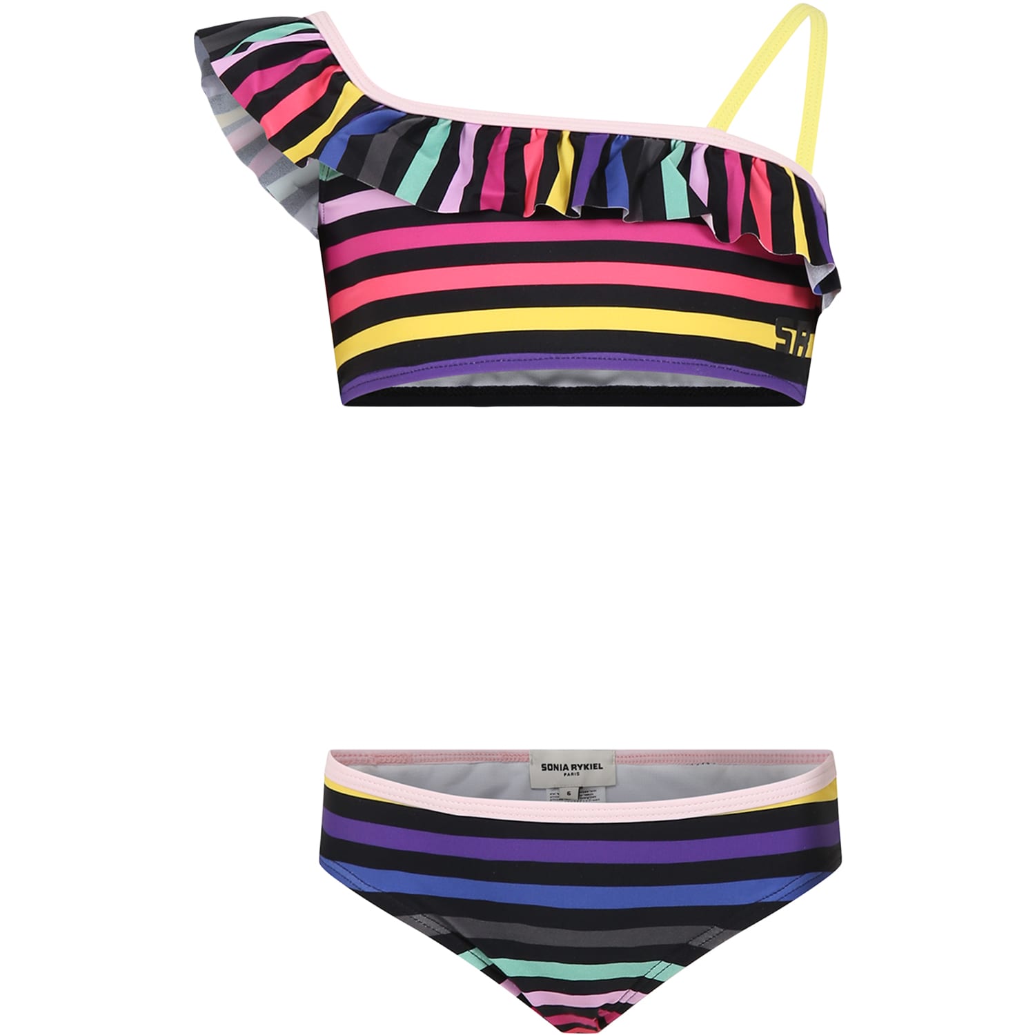Rykiel Enfant Black Bikini For Girl With Frills