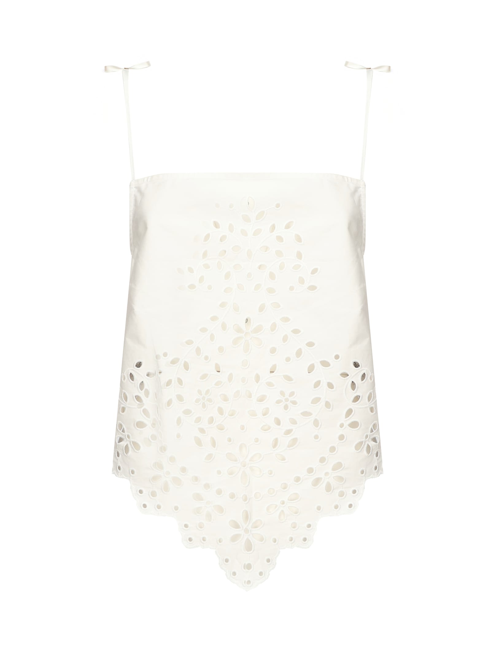 self-portrait Cotton Embroidered Top