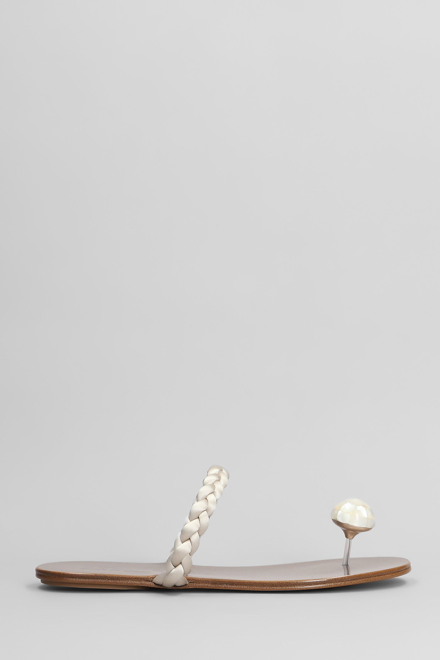 Pedro Garcia Pipa Flats In White Satin