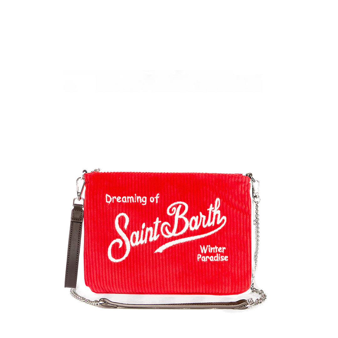 MC2 Saint Barth Parisienne Red Corduroy Cross-body Pouch Bag