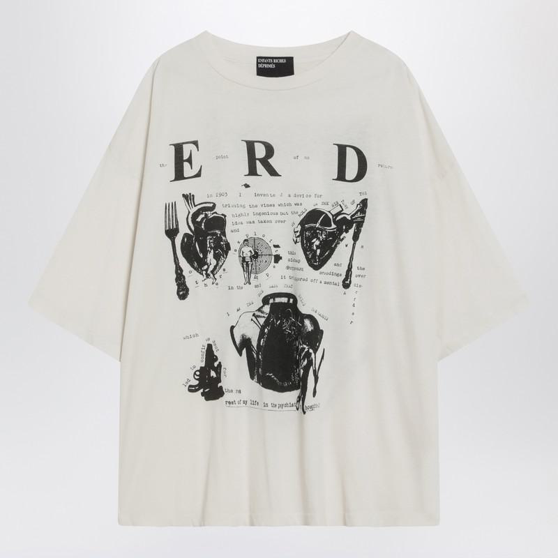 Enfants Riches Déprimés White Vintage-Effect T-Shirt With Logo Print