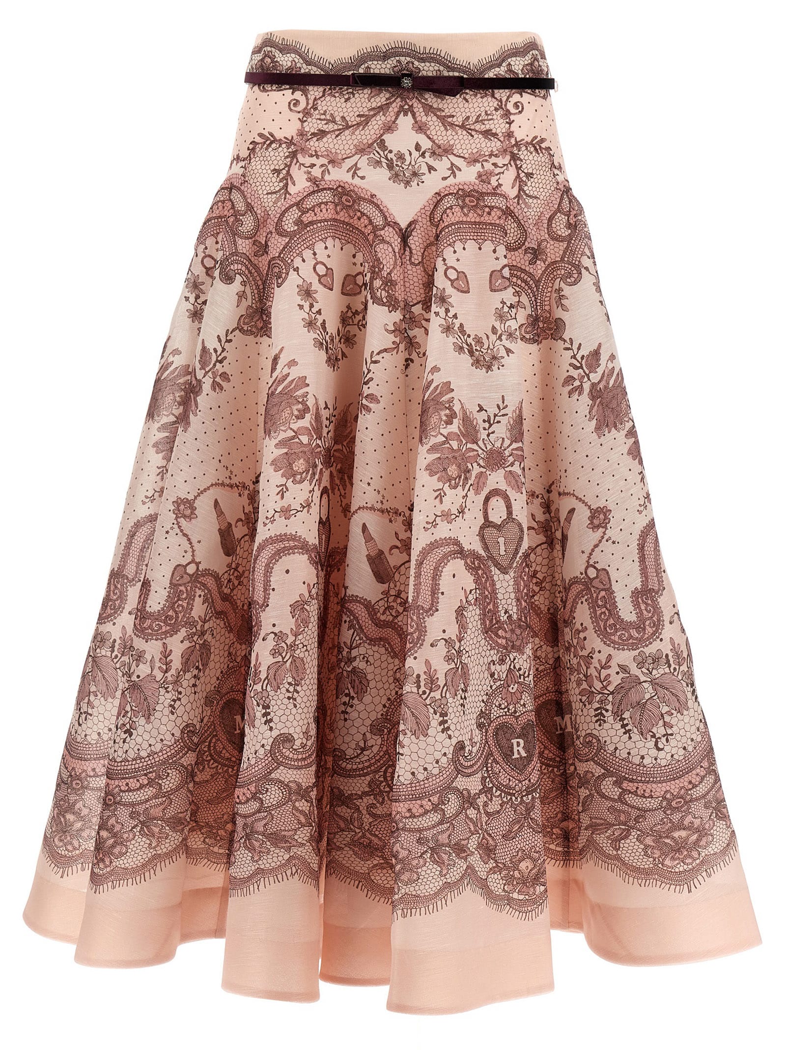 Zimmermann Printed Linen Blend Crush Skirt