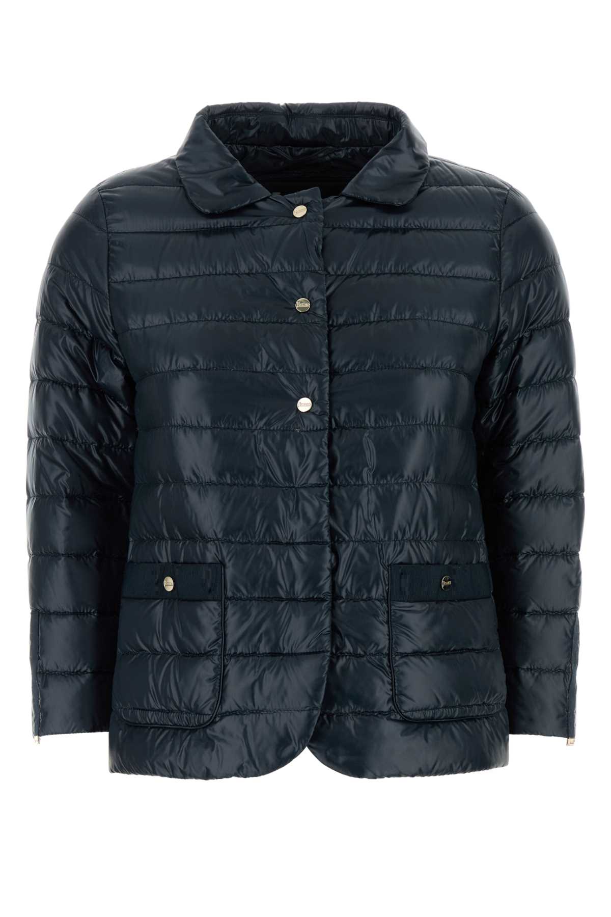 Herno Navy Blue Nylon Down Jacket