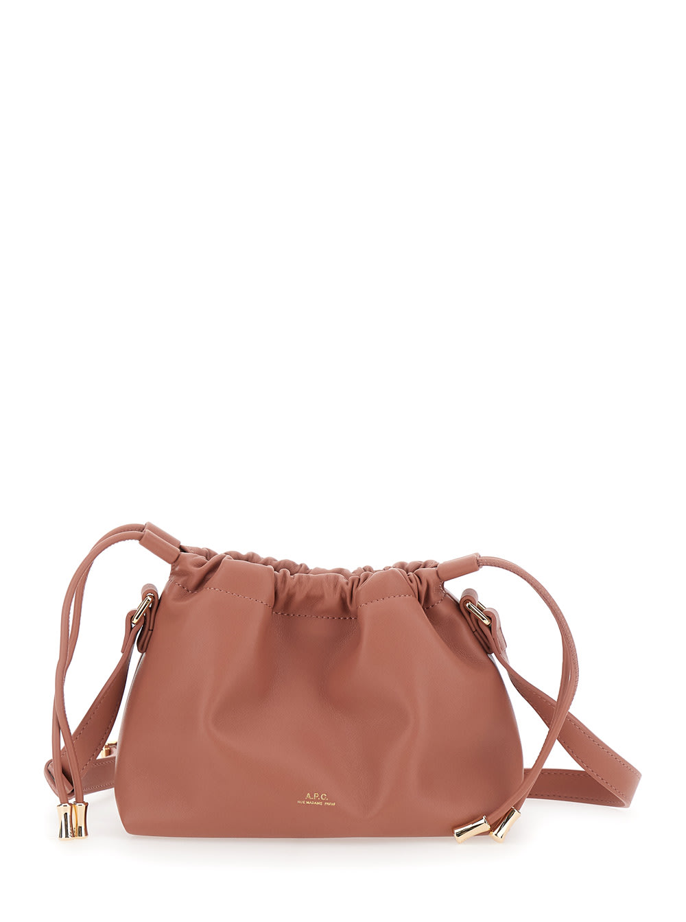 A. P.C. ninon Mini Pink Crossbody Bag With Embossed Logo On The Front And Adjustable Shoulder Strap In Ecoleather Woman