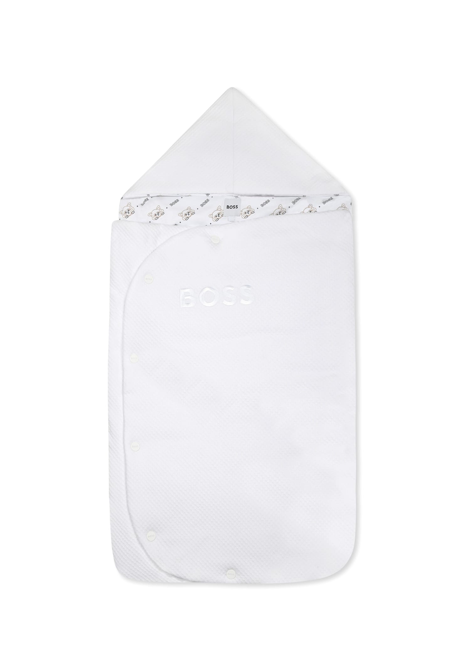 Hugo Boss White Sleeping Bag For Baby Girl With Panda