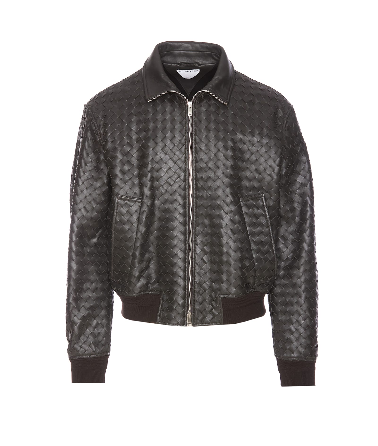 Bottega Veneta Intrecciato Leather Zip Jacket