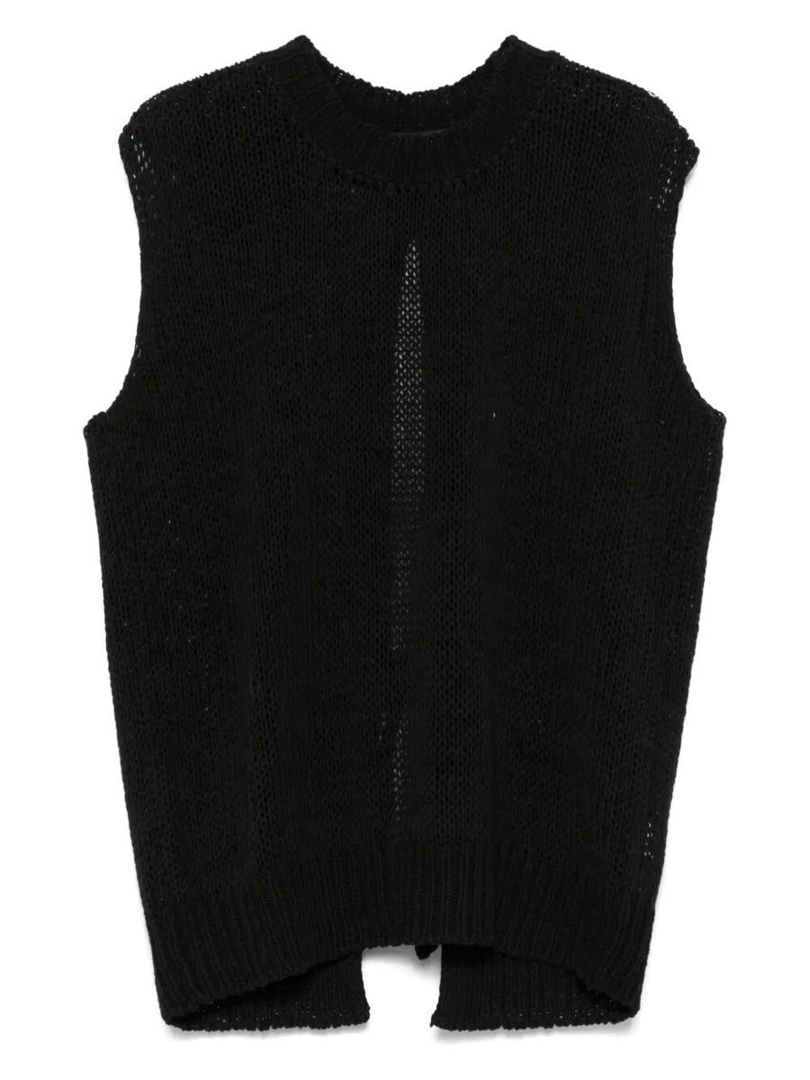 Roberto Collina Back Slit Cotton Blend Top Clothing