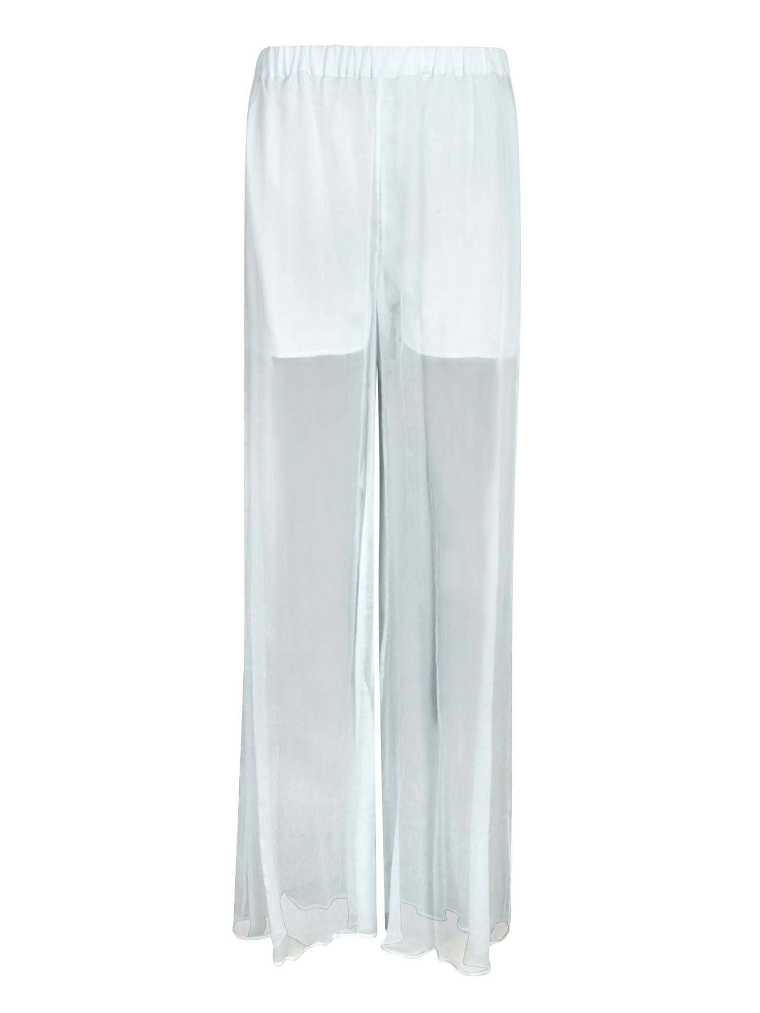 Amen Light Blue Silk Chiffon Pants