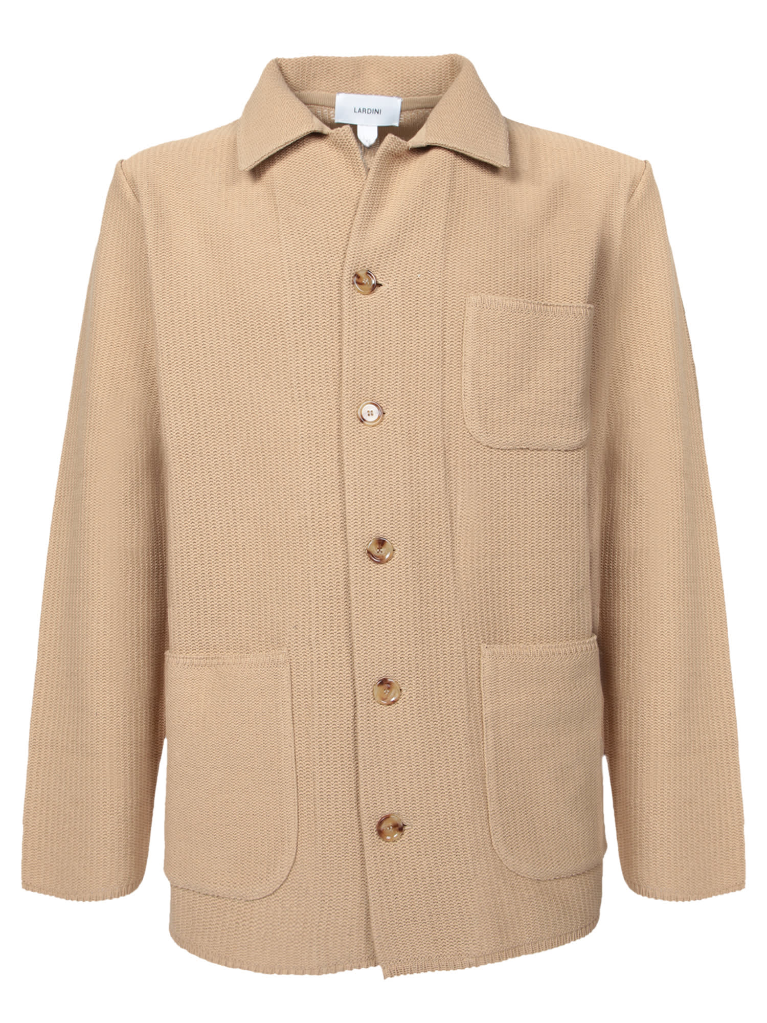 Lardini Beige Cotton Crepe Overshirt
