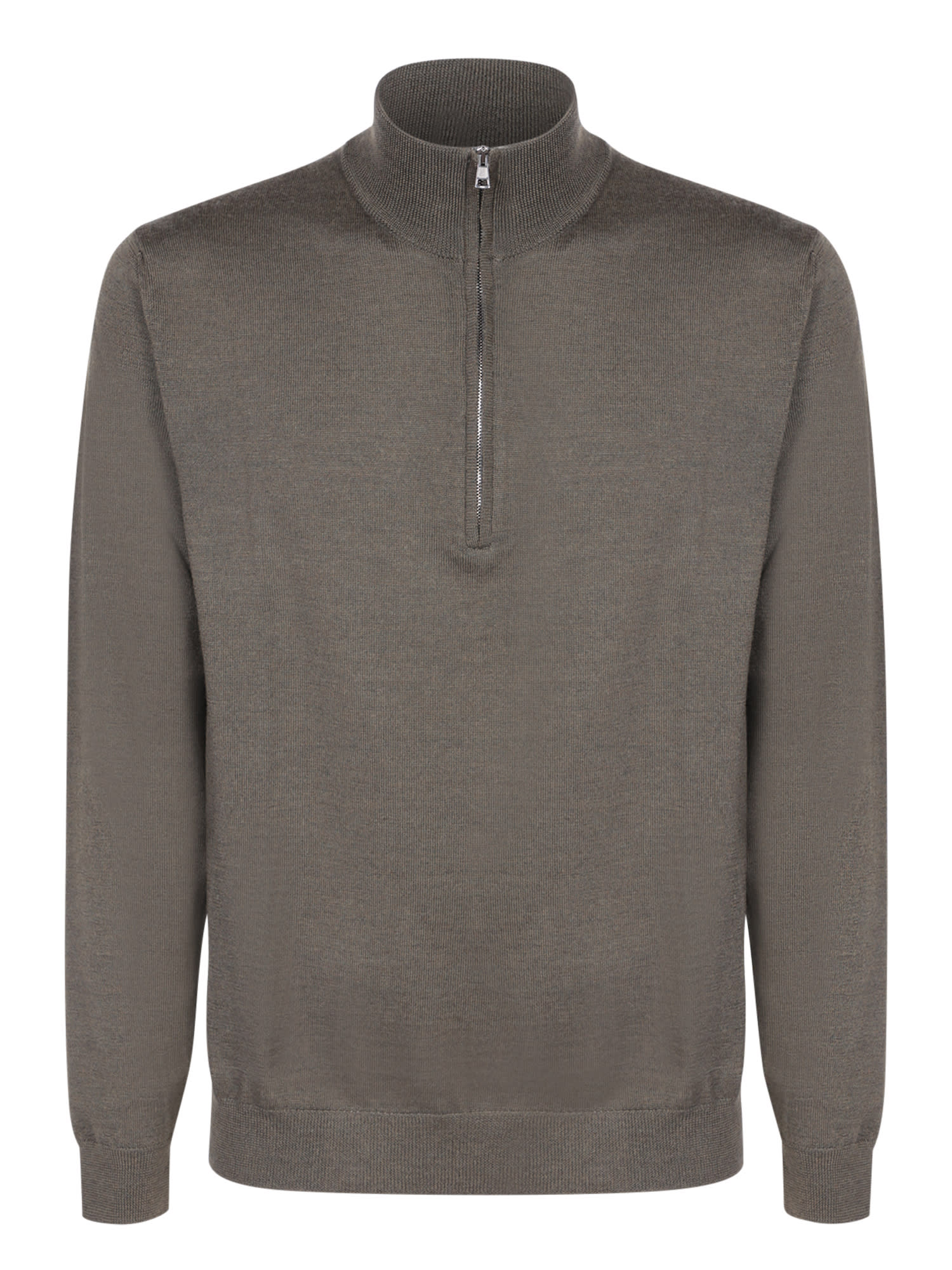Zanone Mid-zip Military Green Pullover