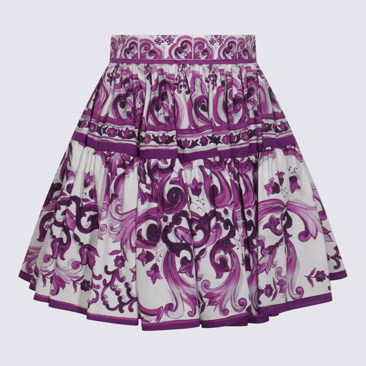 Dolce & Gabbana Purple Cotton Mini Skirt