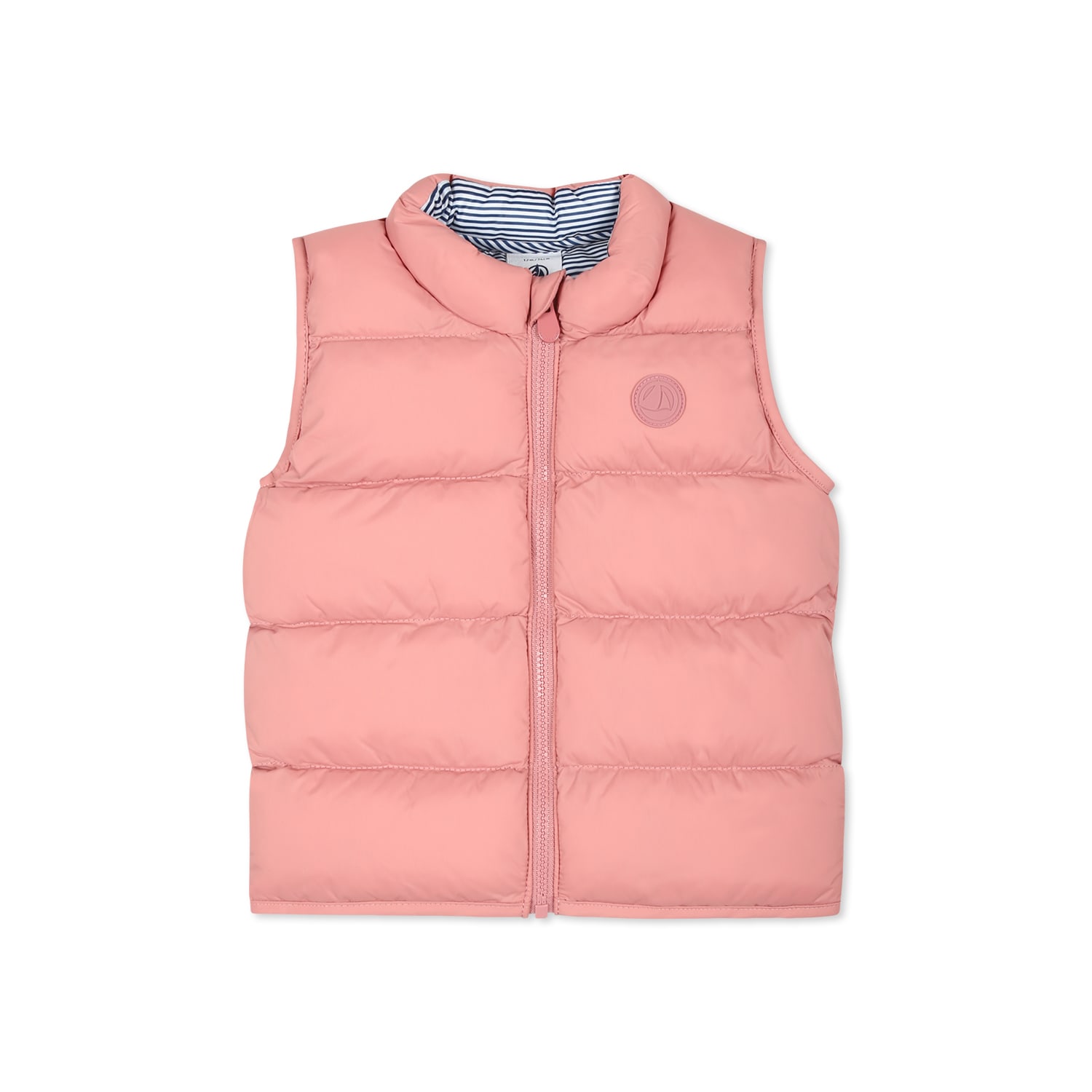 Petit Bateau Pink Vest For Baby Girl With Logo