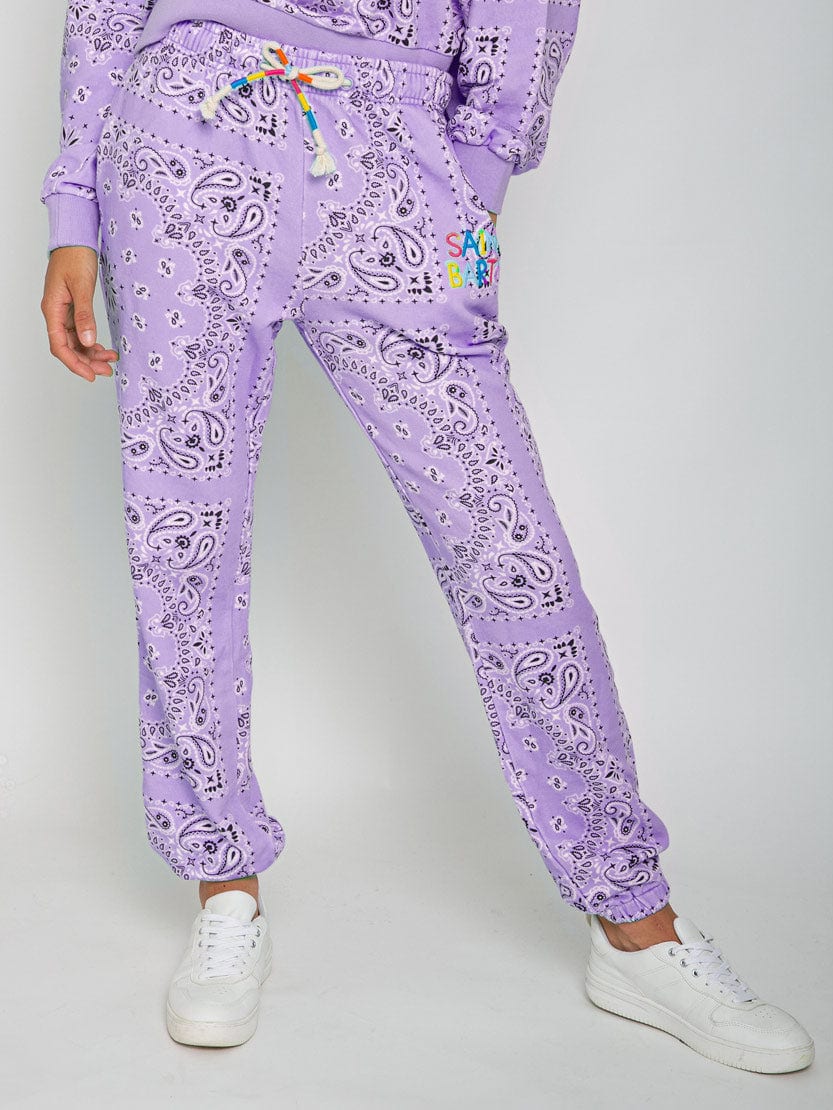 MC2 Saint Barth Cotton Bandanna Joggers With Saint Barth Embroidery