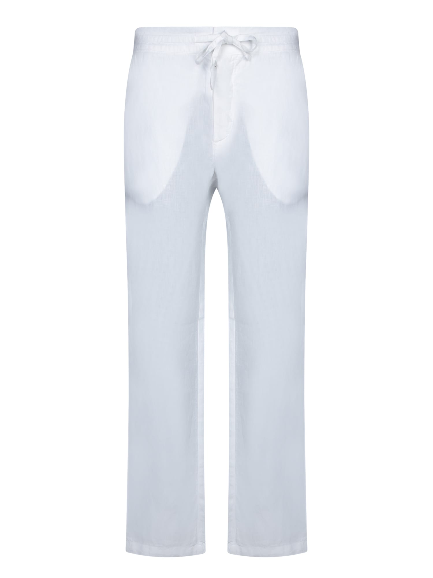 120% Lino White Linen Pants