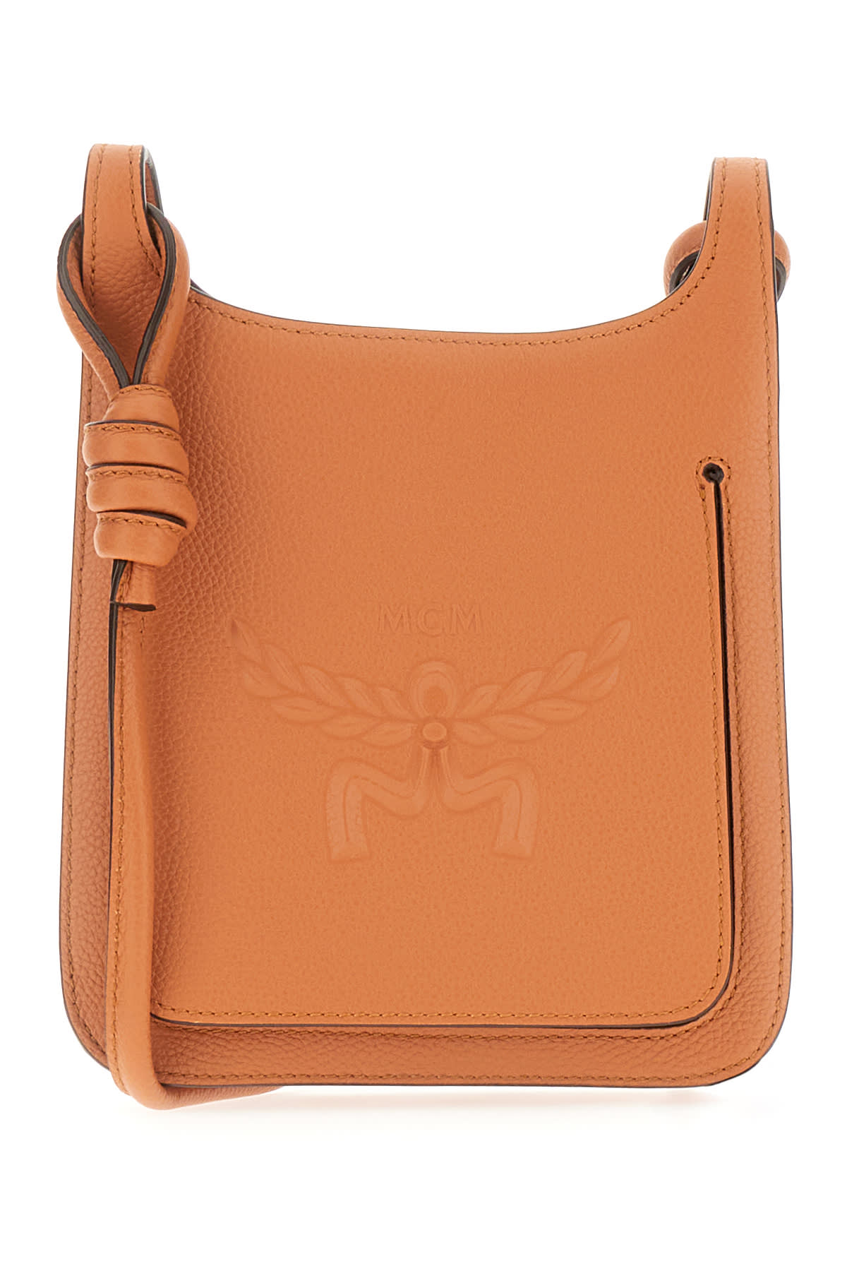 MCM Caramel Leather Mini Himmel Crossbody Bag