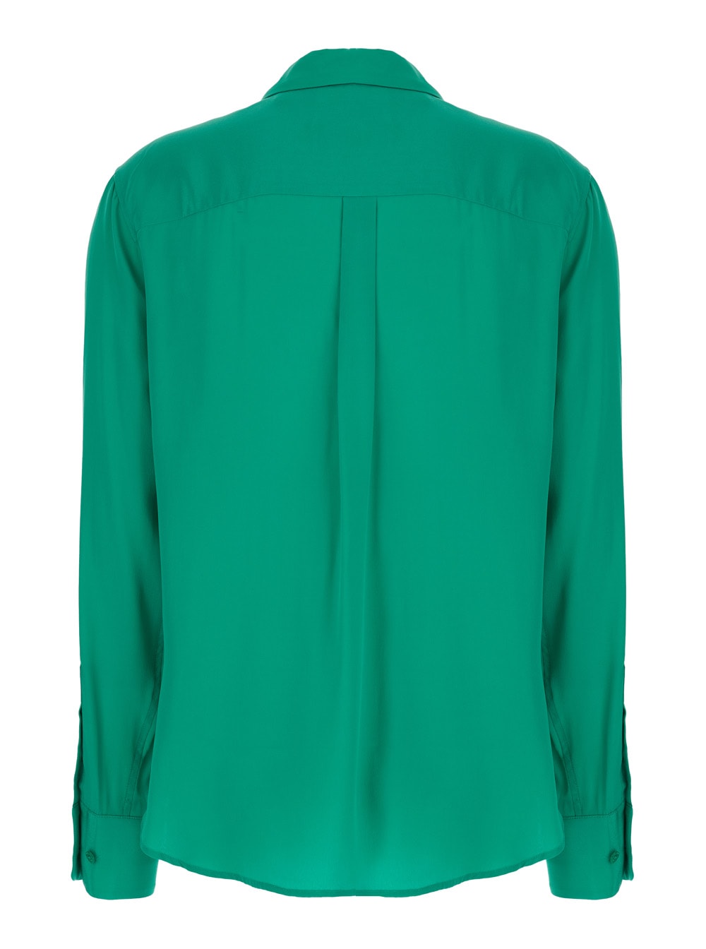 Equipment slim Signature Emerald Green Shirt With Classic Collar In Silk Woman