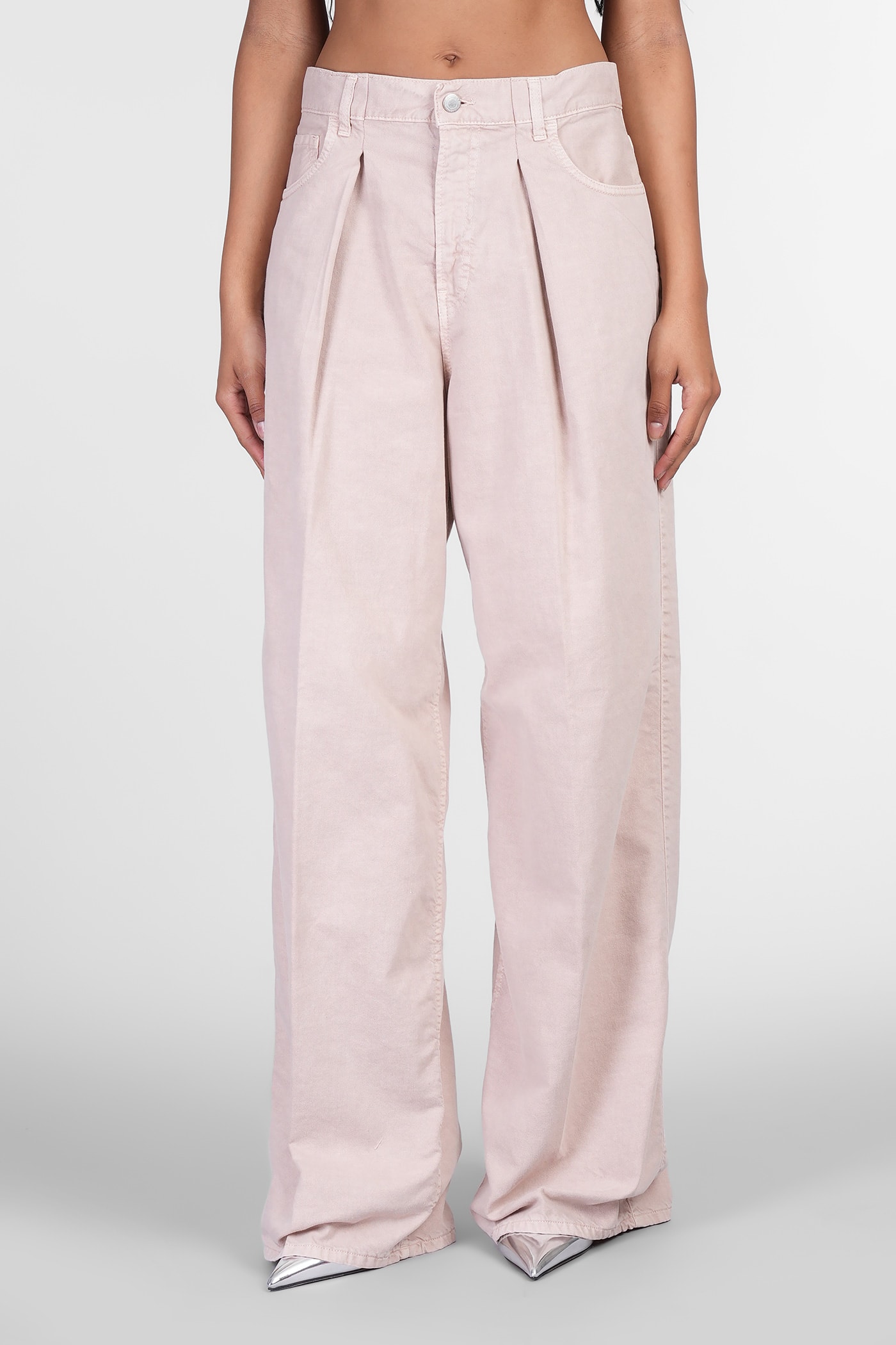 Haikure Candy Jeans In Rose-pink Cotton
