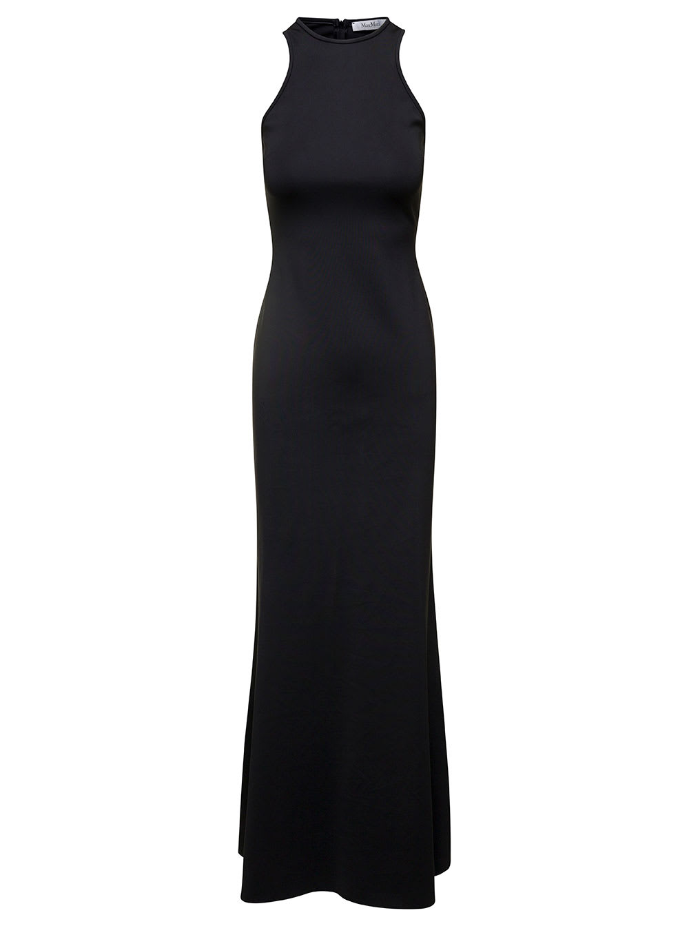 Max Mara Black Navarra Sleeveless Maxi Dress In Cotton Blend Woman