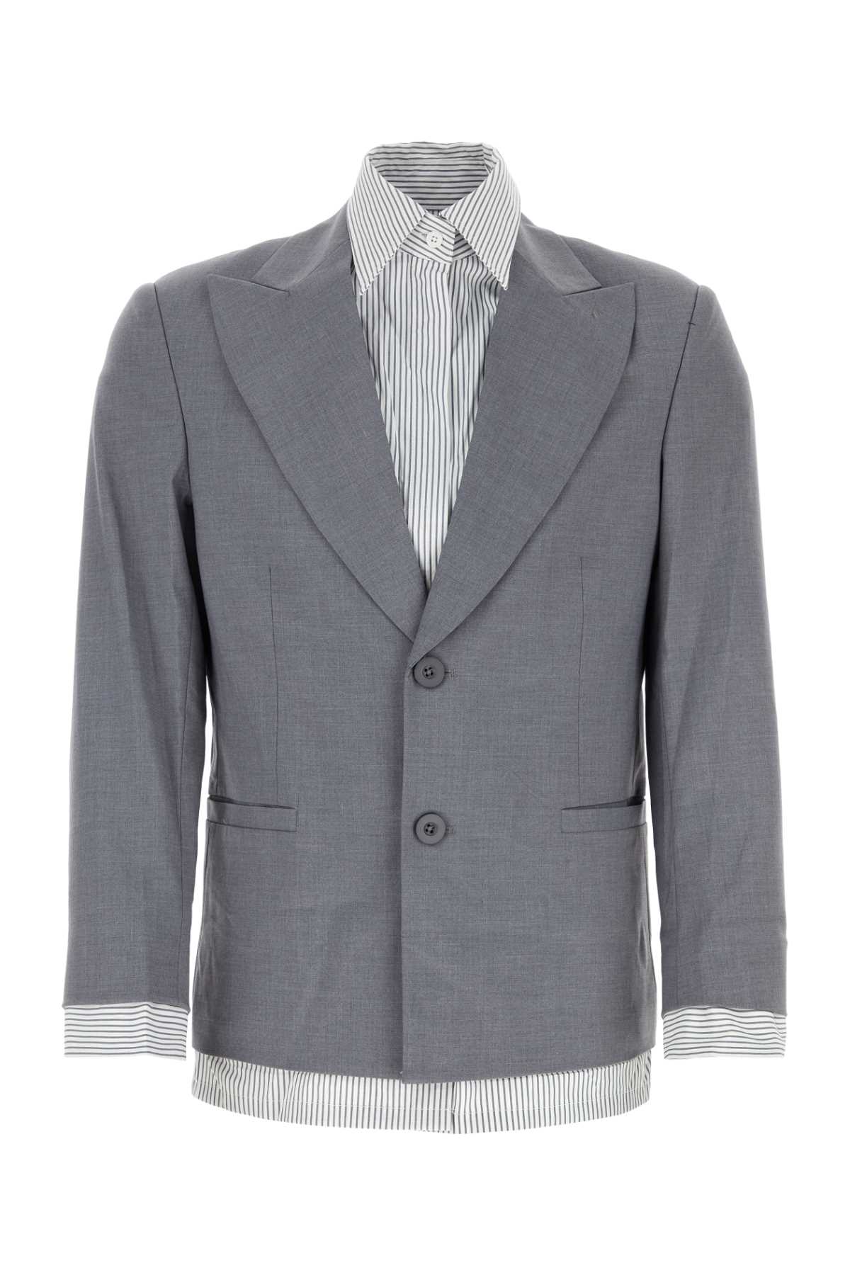 Kidsuper Grey Stretch Polyester Blend Blazer