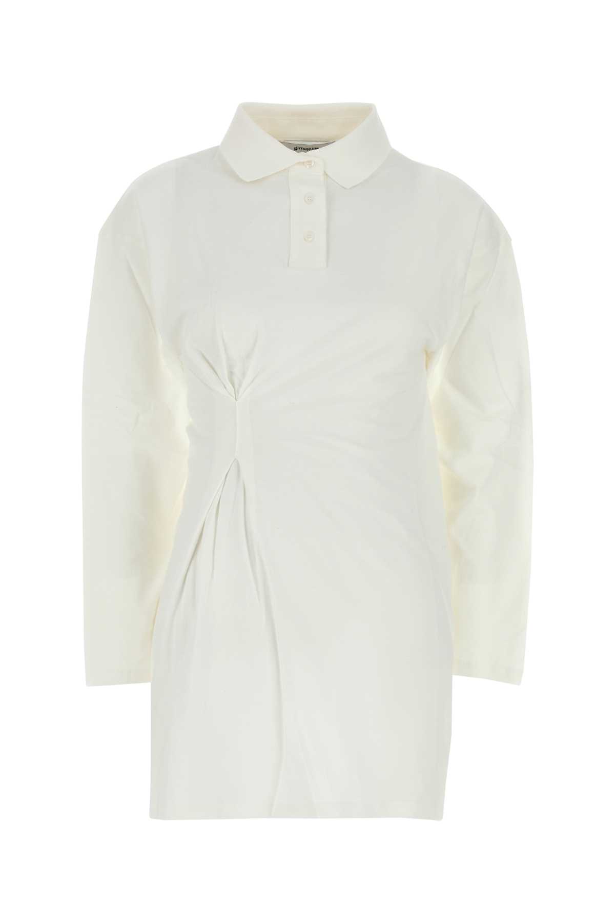 Gimaguas White Stretch Piquet Lady Mini Polo Dress