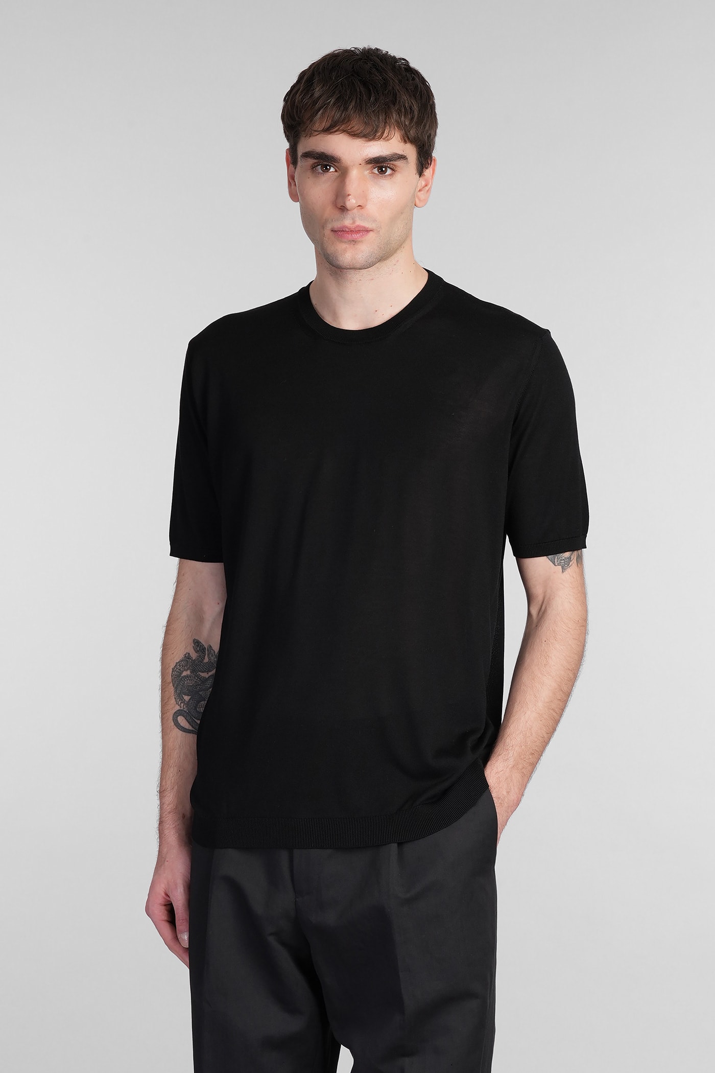 Roberto Collina T-shirt In Black Silk