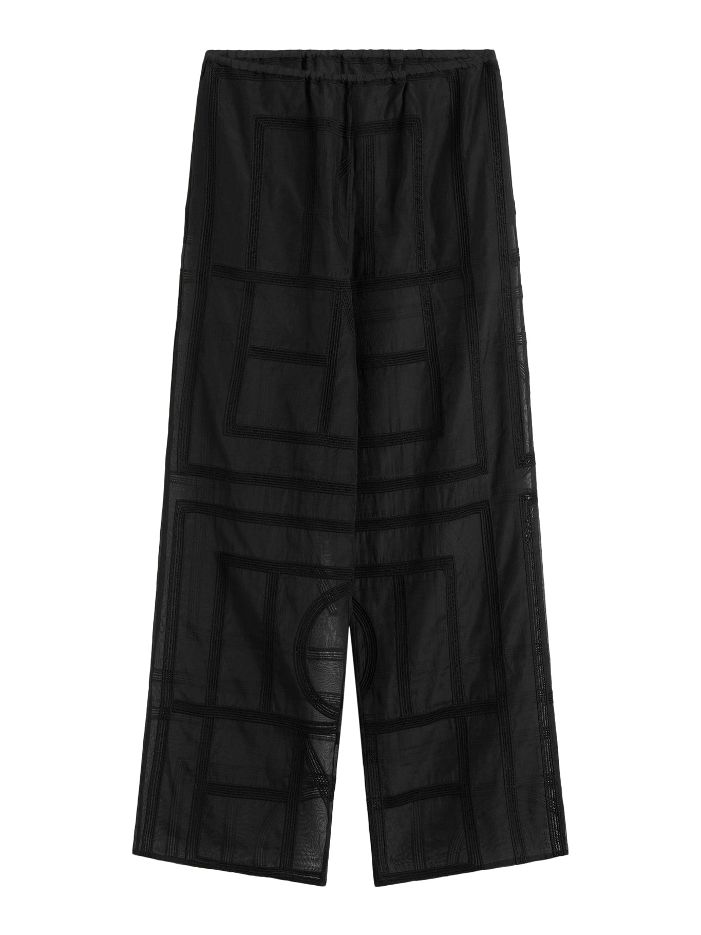 SEMI-TRANSPARENT SILK TROUSERS WITH MONOGRAM - Toteme - Woman