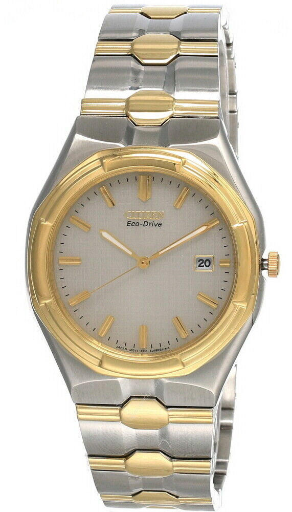 New Citizen Eco-Drive Silver Dial 2-tone SS Bracelet Men's Watch BM0914-56P
