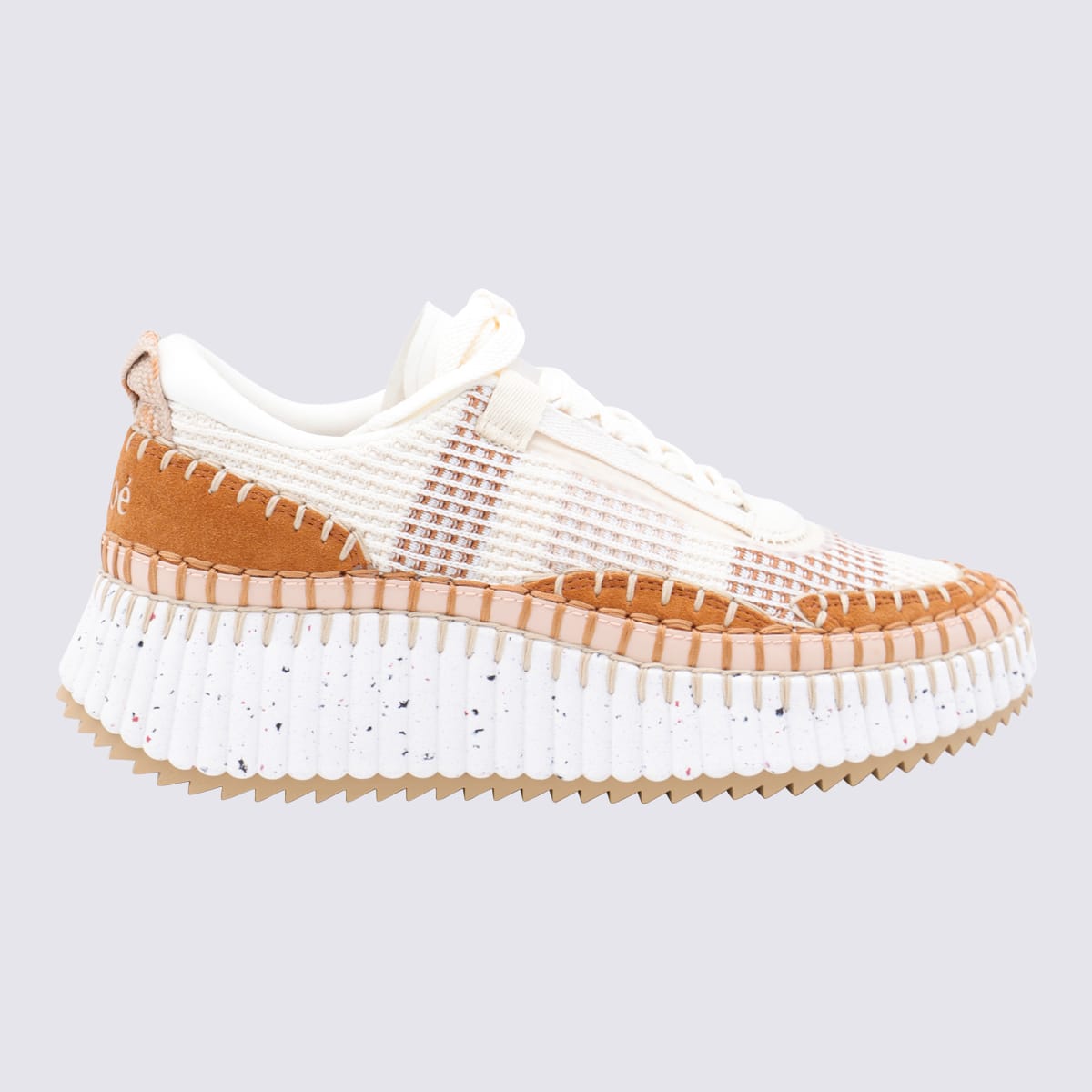 Chloé Brown And White Nama Sneakers