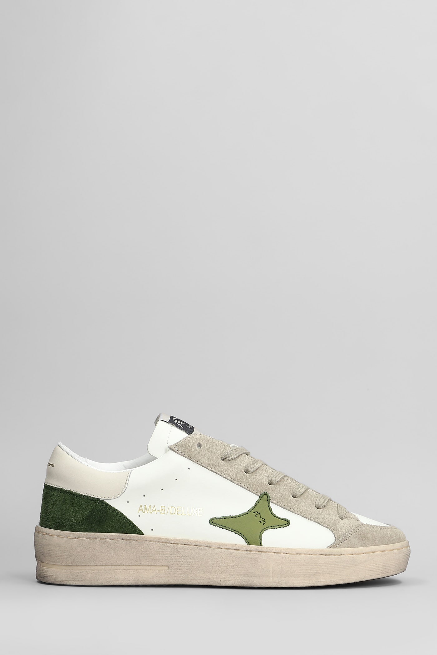 AMA-BRAND Sneakers In White Suede And Leather