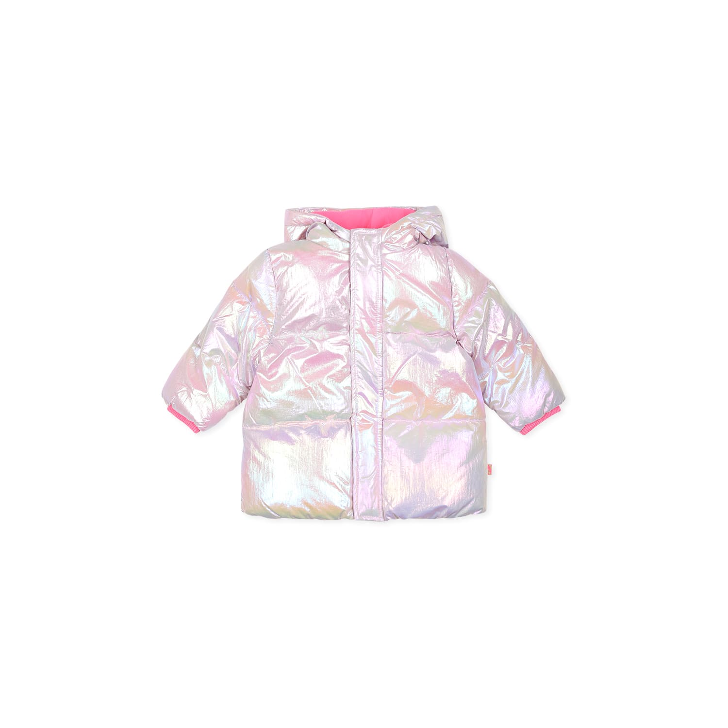 Billieblush Pink Down Jacket For Baby Girl With Cat