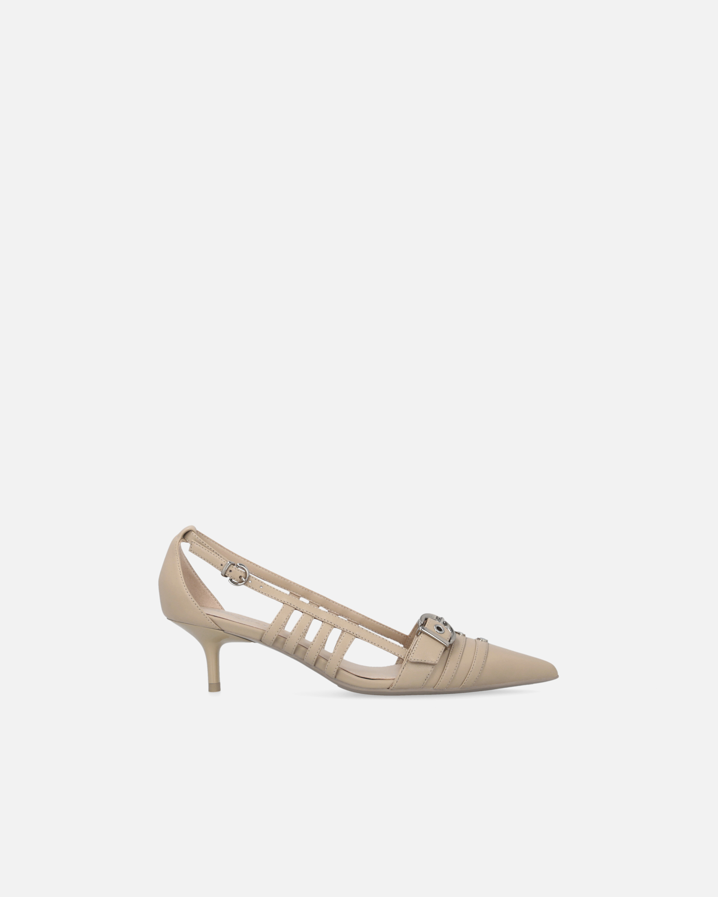 Pinko, Escarpins slingback à bout pointu en cuir nappa, Beige - corde, 36