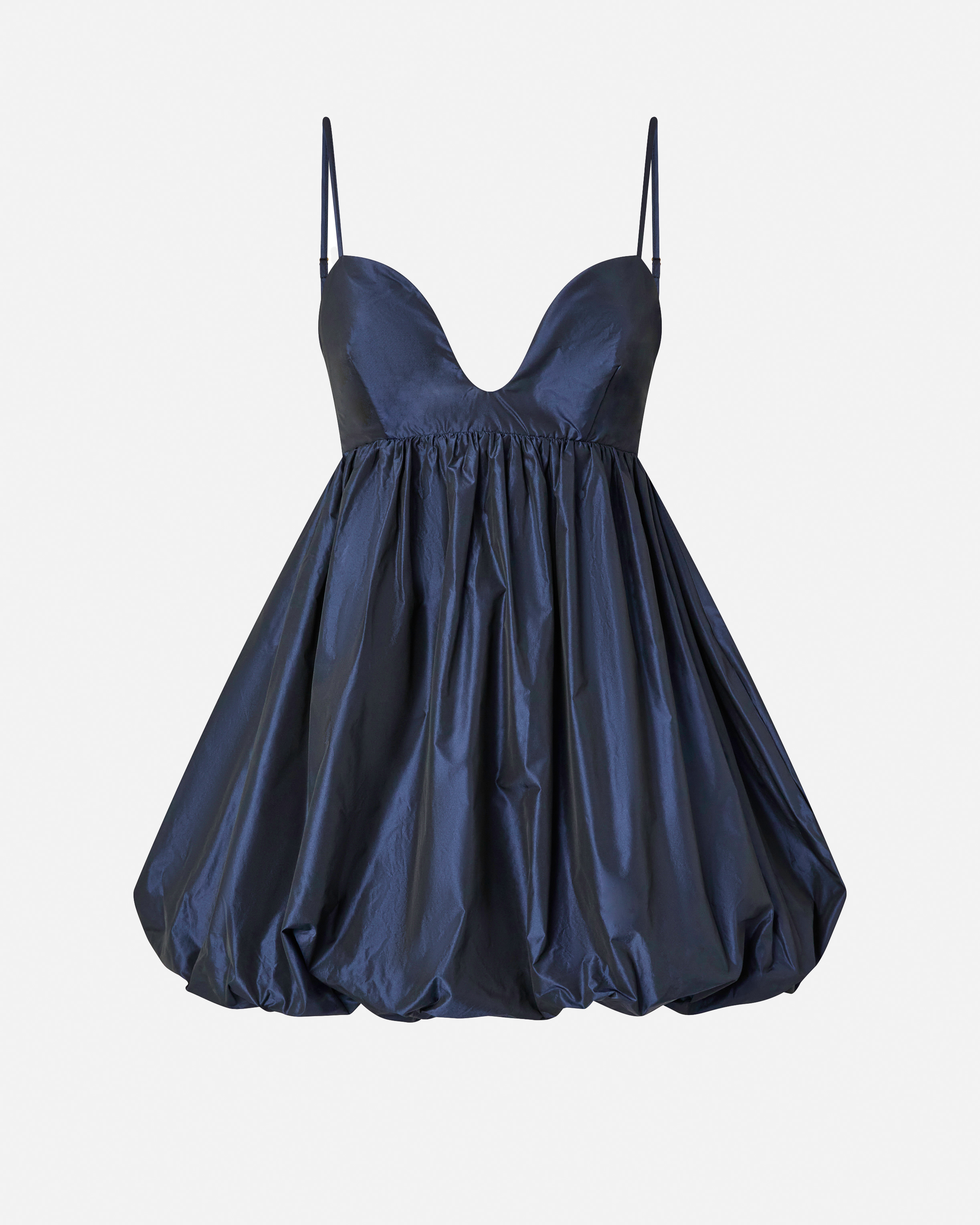 Pinko, Mini dress with balloon skirt, Bleu nuit sans lune, 36