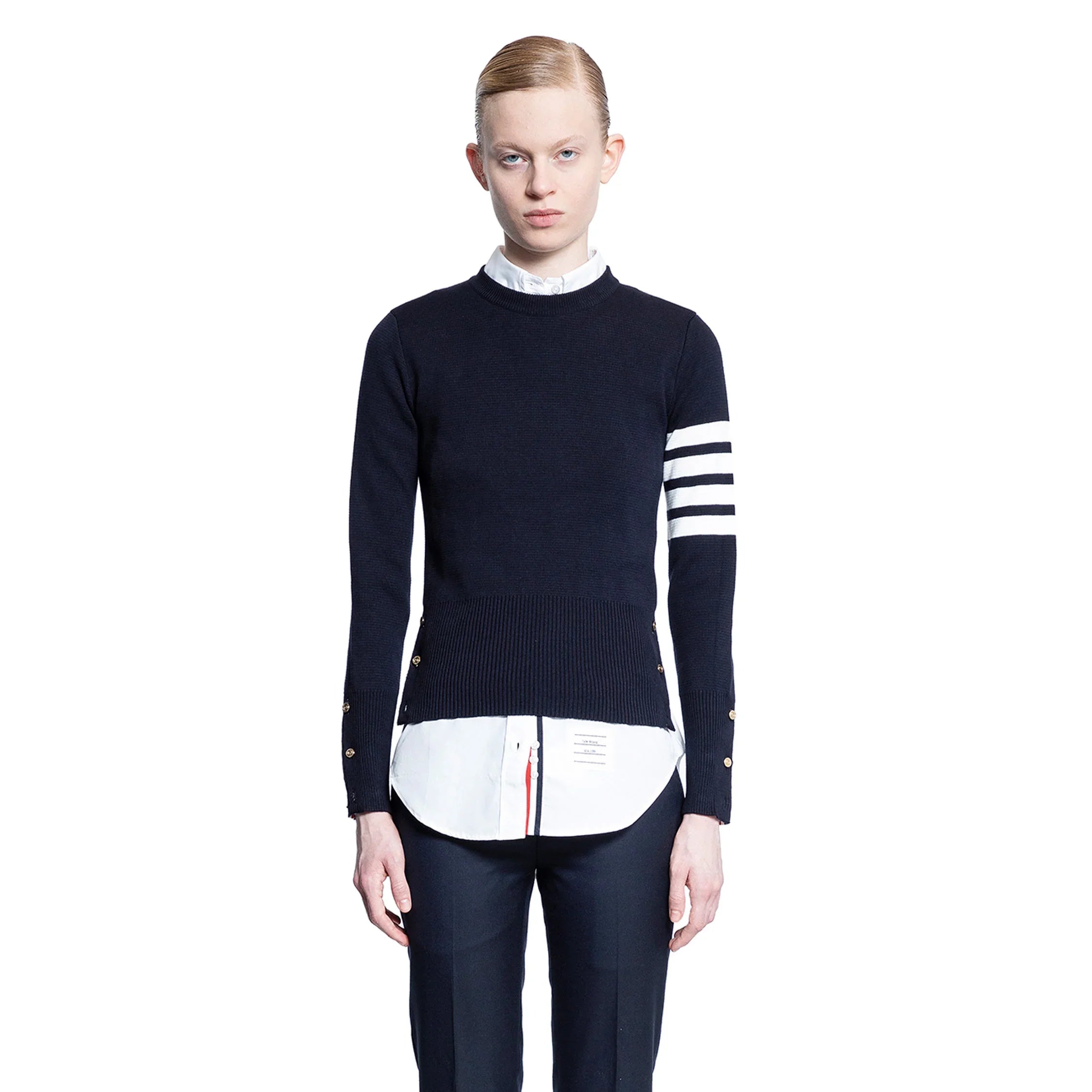 THOM BROWNE WOMAN BLUE KNITWEAR