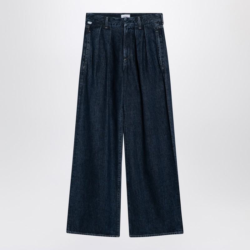 Citizens Of Humanity Dark Wide Jeans With Pleats