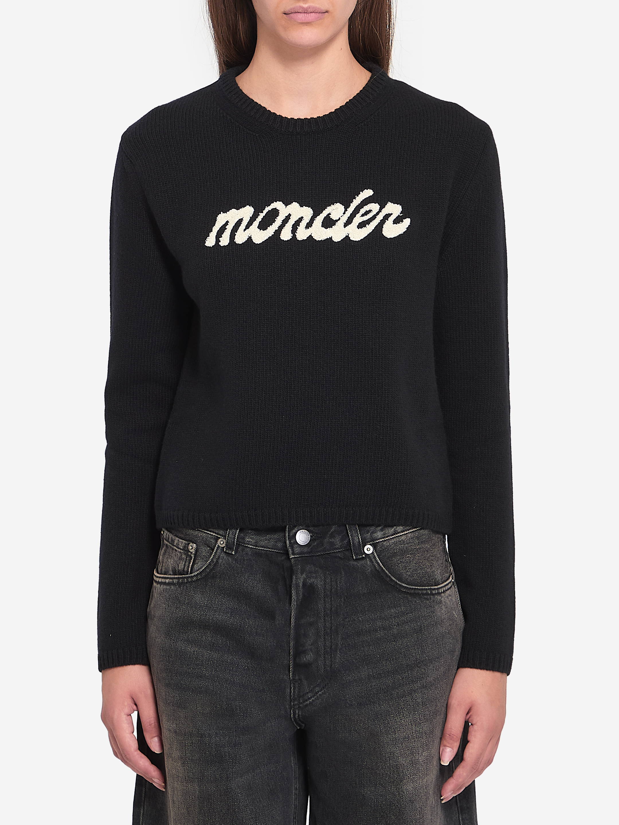 Logo sweater in wool and cashmere