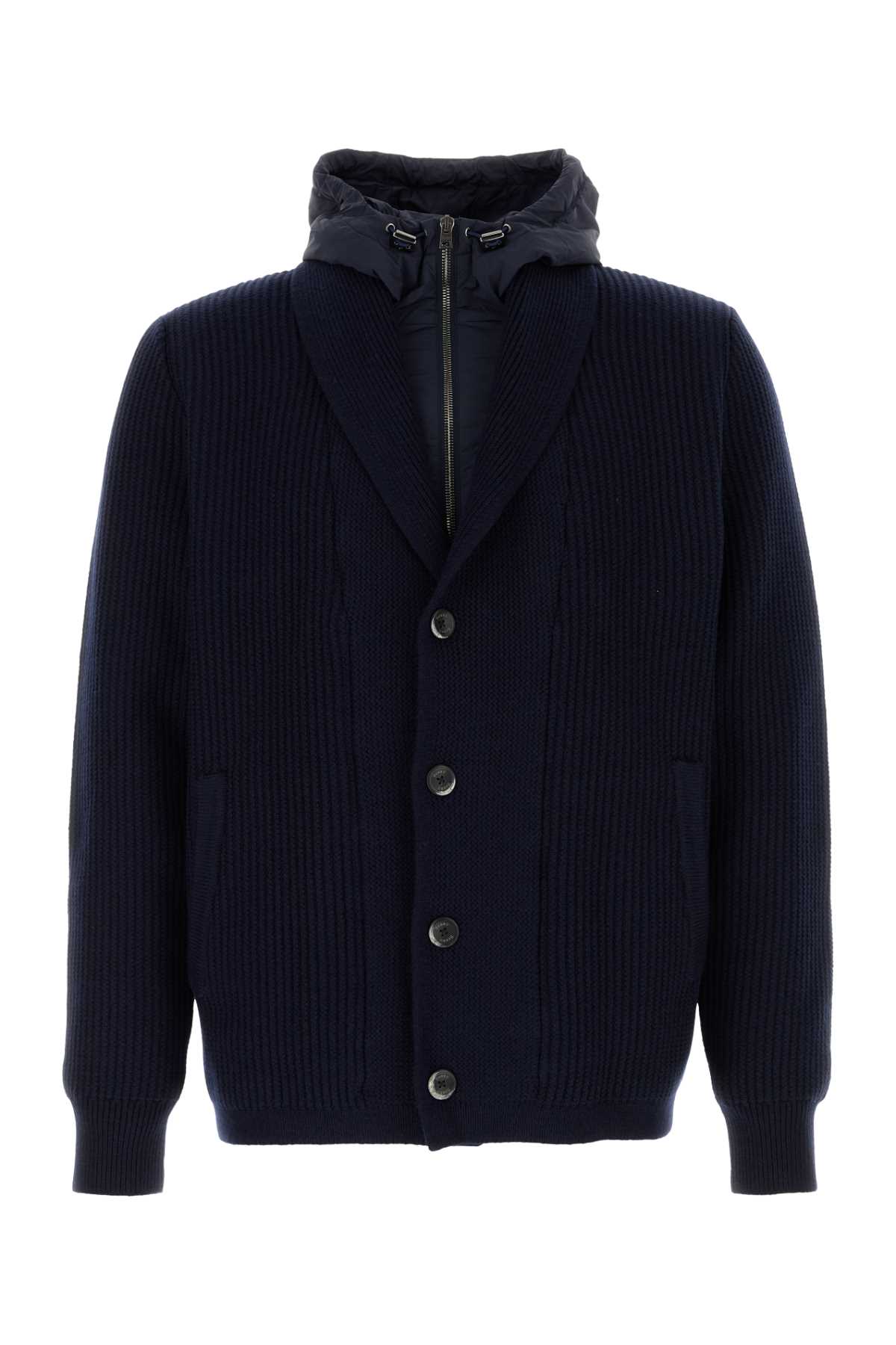 Herno Navy Blue Wool Jacket