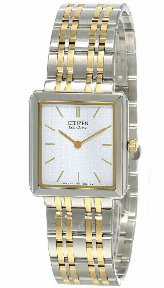 CITIZEN Eco Drive White Dial 2-Tone SS Men's Watch AR1074-55A