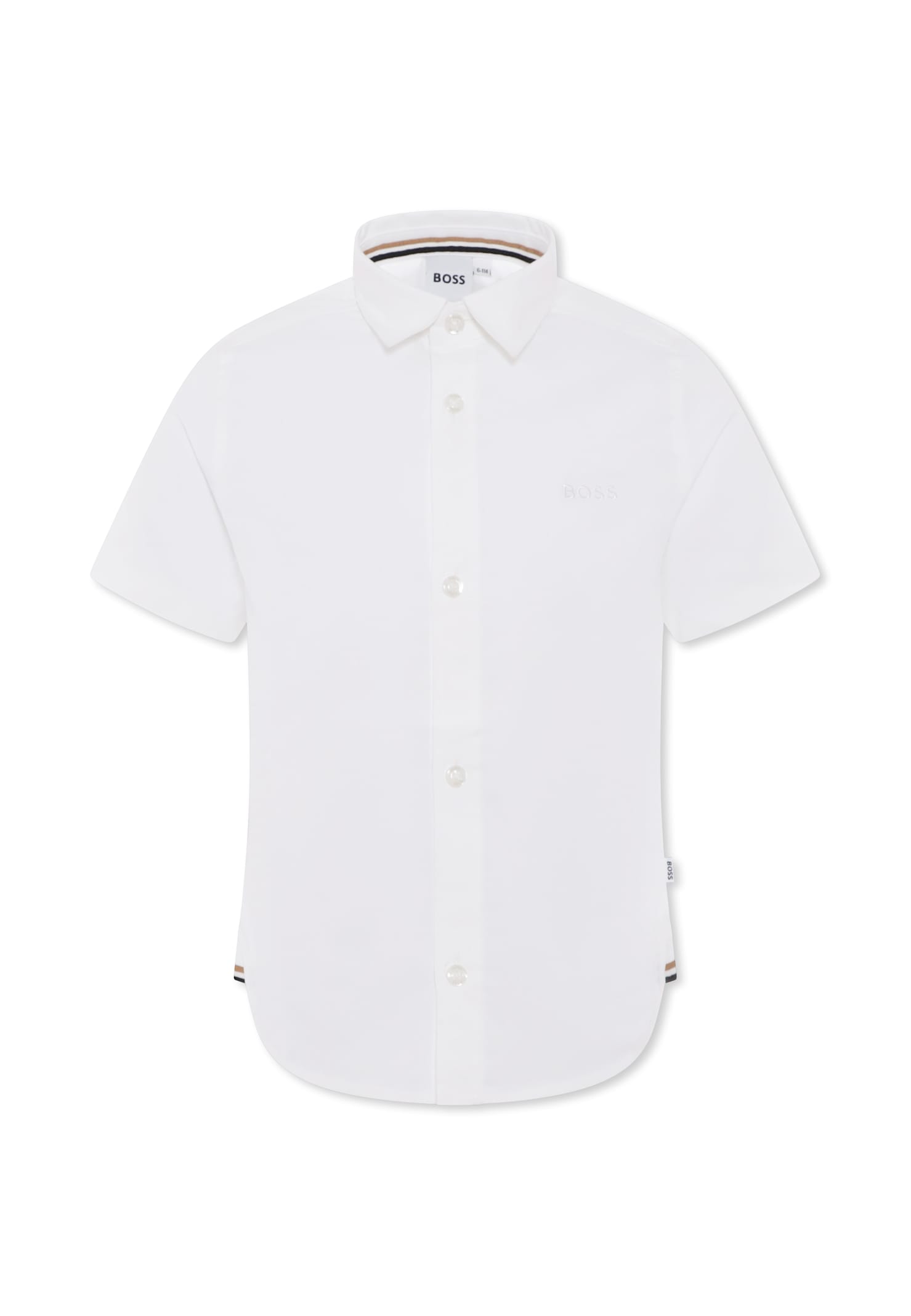 Hugo Boss White Shirt For Boy With Logo