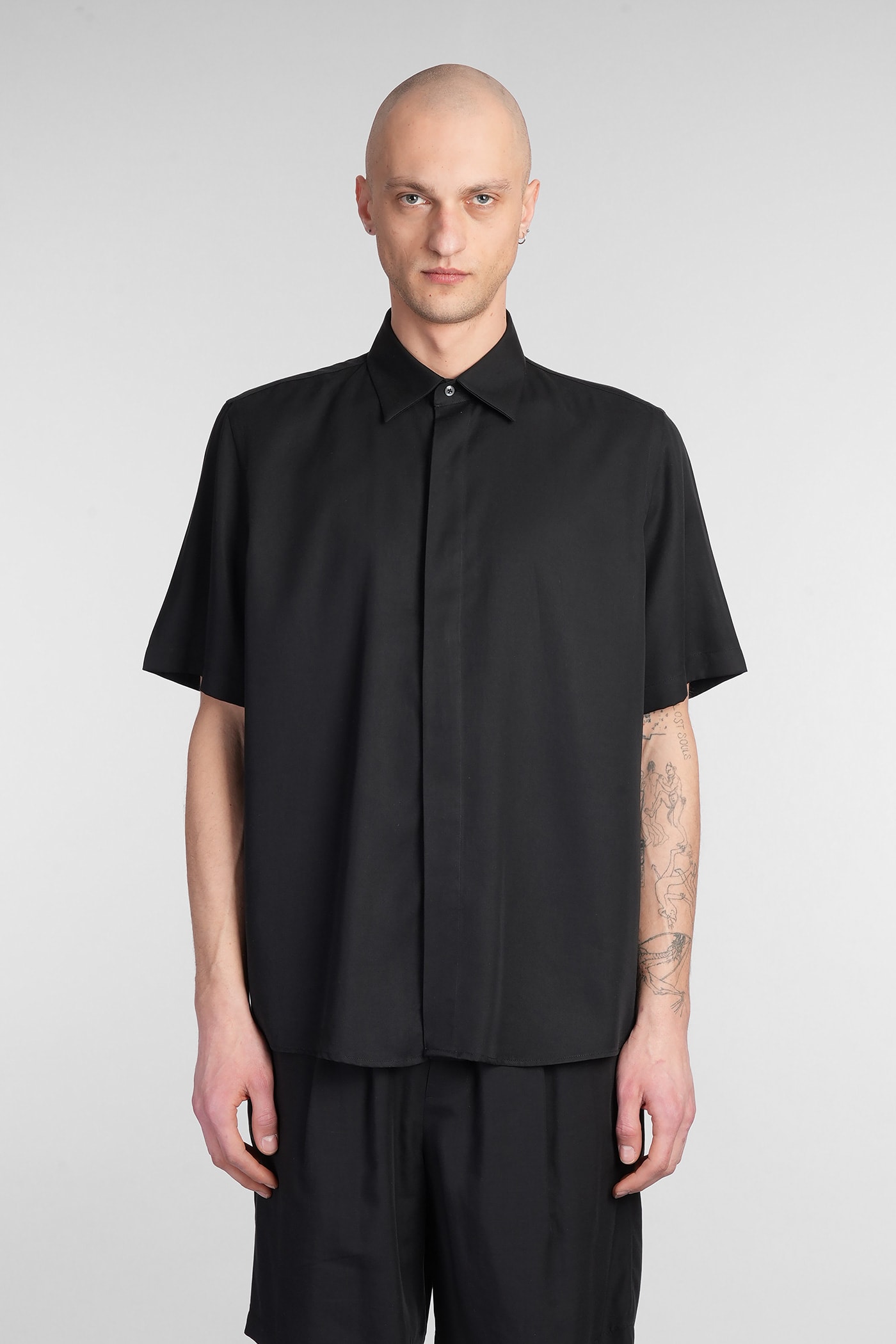 Low Brand Shirt S120 Shirt In Black Wool And Polyester