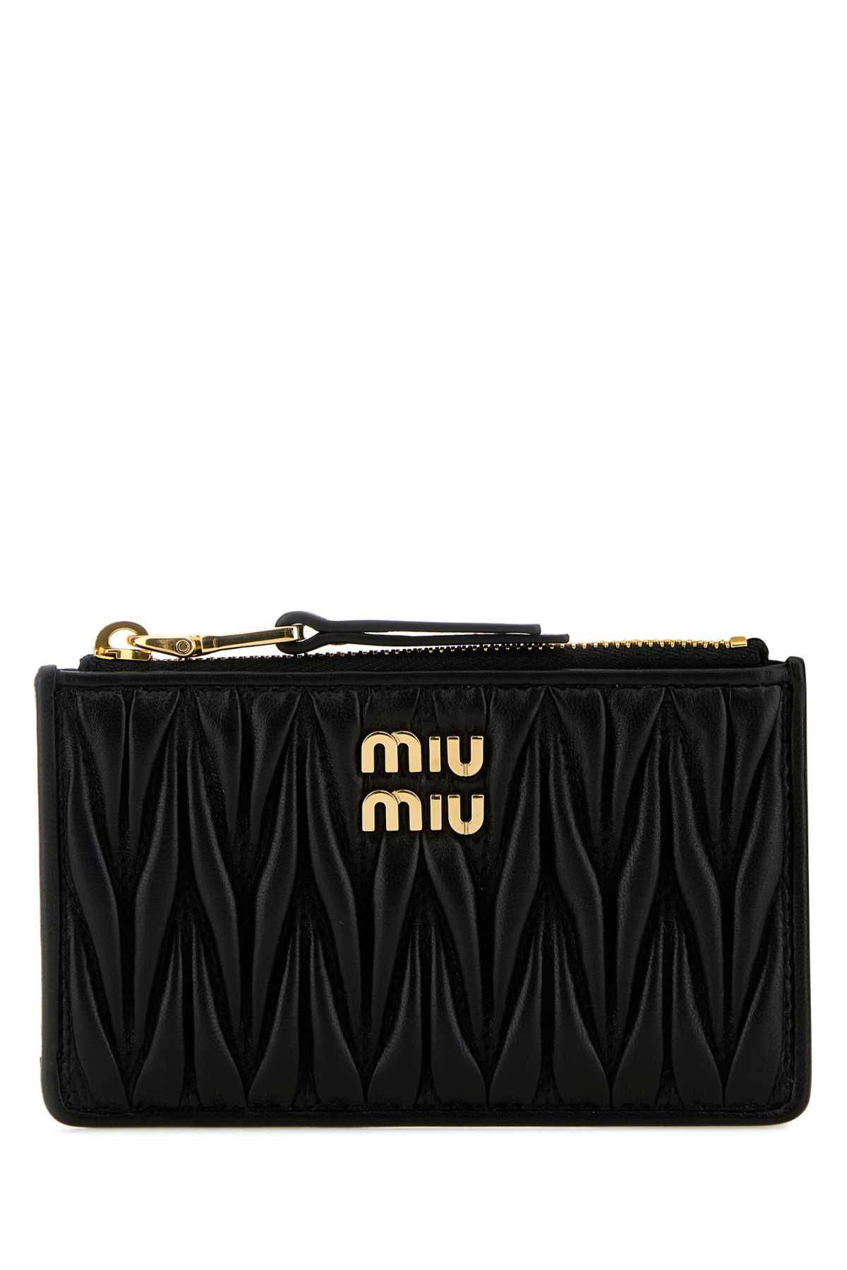 Miu Miu Black Nappa Leather Card Holder