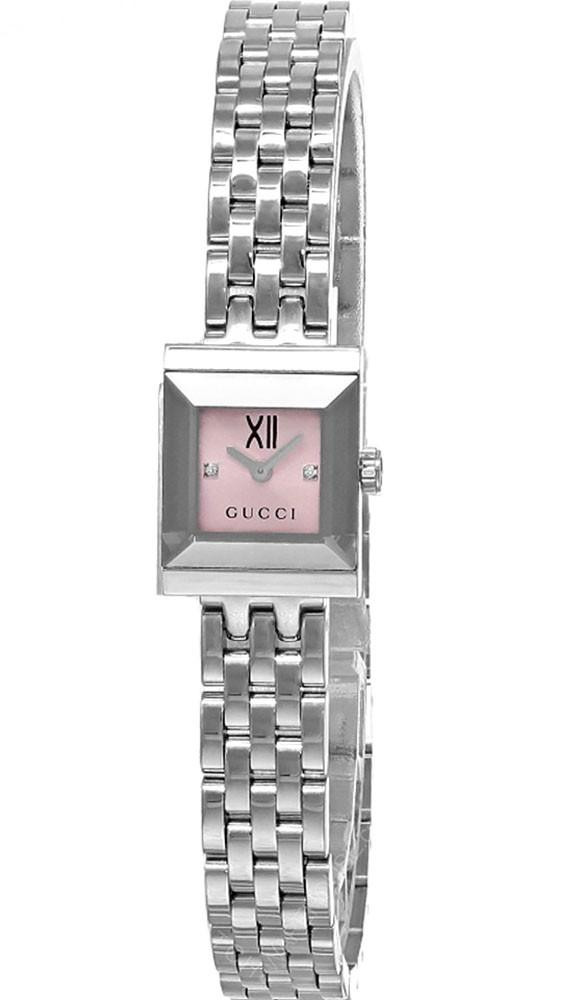 GUCCI G-Frame Quartz SS 14x18MM Pink Dial Women's Watch YA128539