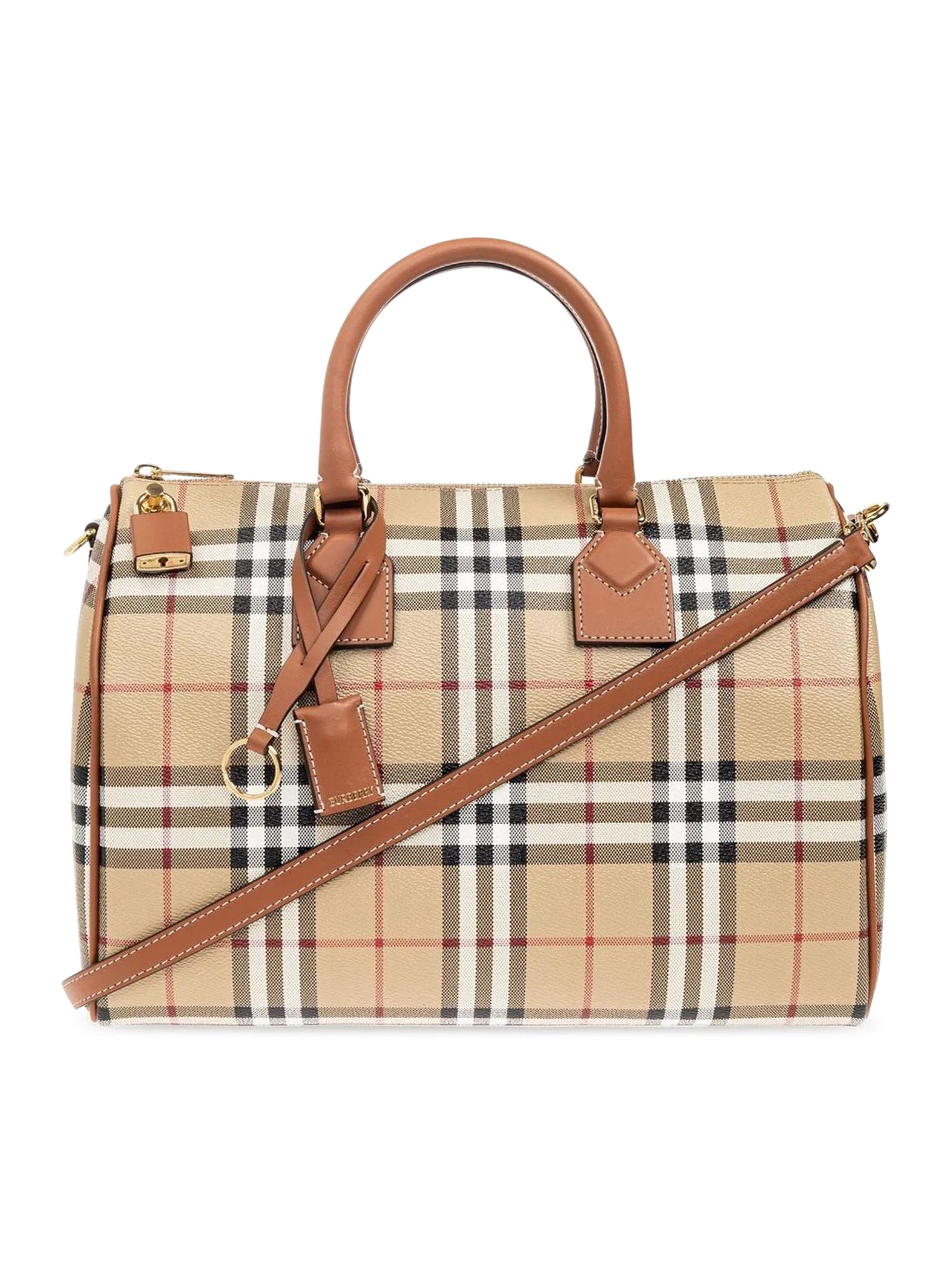 Burberry 女士格纹拉链托特包