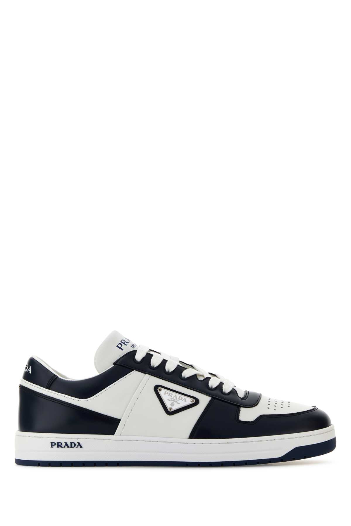 Prada Two-tone Leather Downtown Sneakers