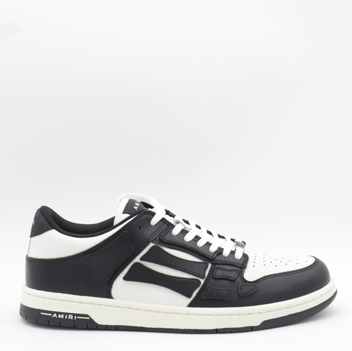 AMIRI Black And White Leather Skel Low Top Sneakers