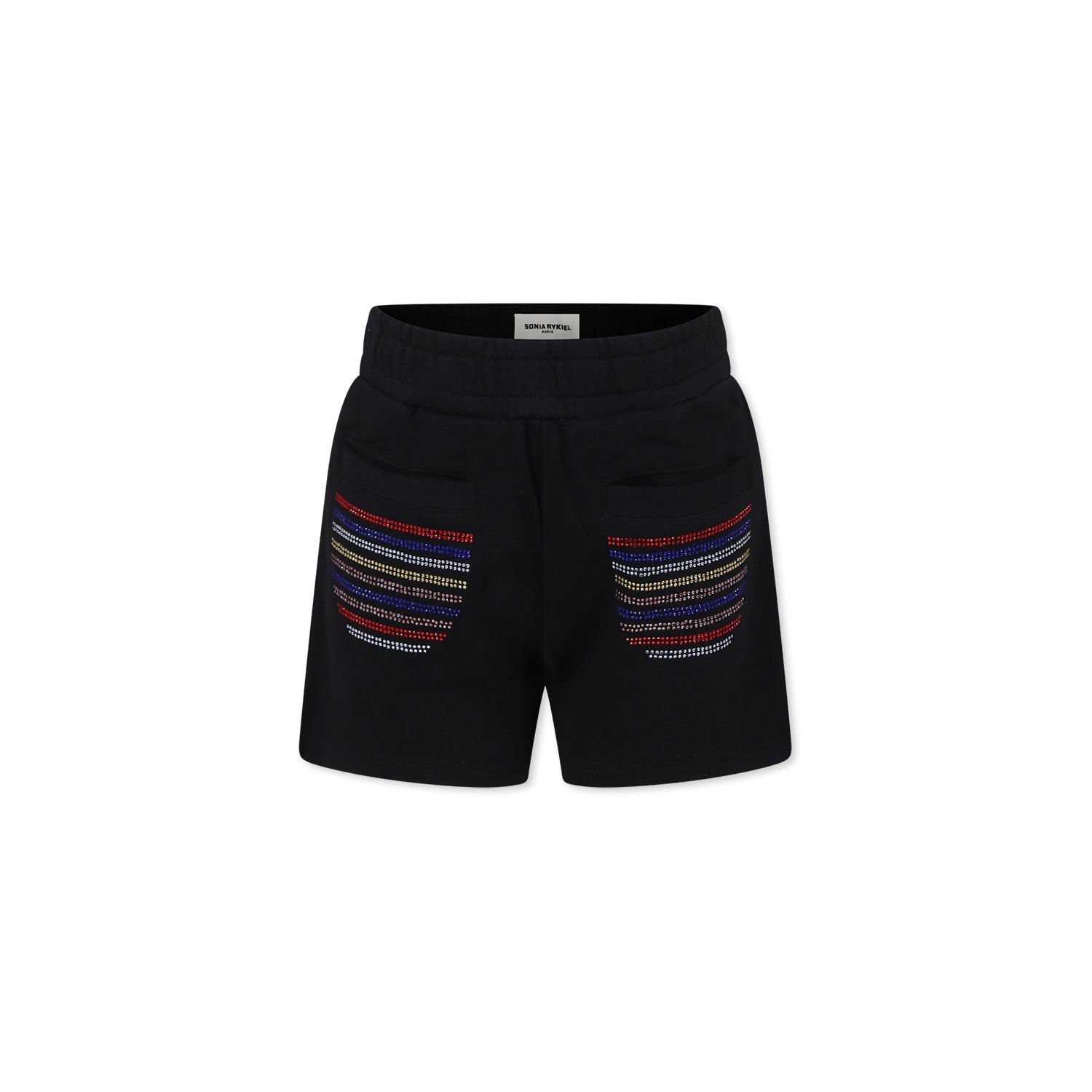 Rykiel Enfant Black Shorts For Girl With Logo