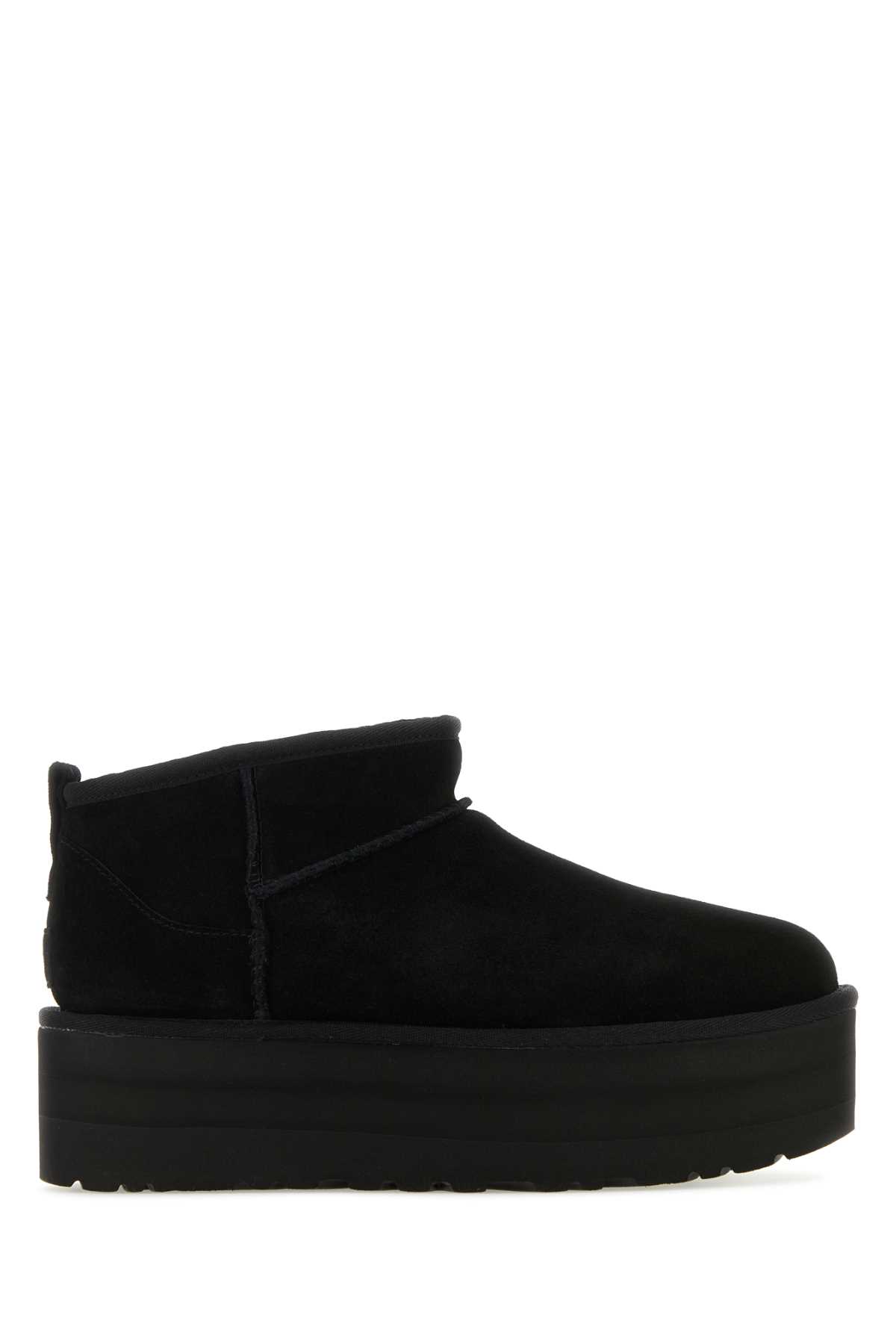 UGG Black Suede Classic Ultra Mini Platform Ankle Boots