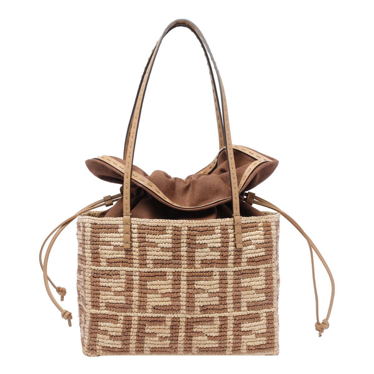 Fendi Small Roll Rafia Shopper